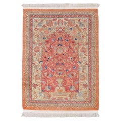 Antique Signed Hereke Silk Rug - Mid 20th Century