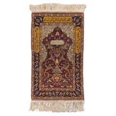 Tappeto antico in seta Hereke firmato - Mid Century Antiques