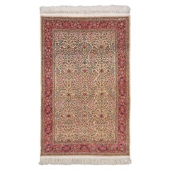Antique Signed Hereke Silk Rug - Mid 20th Century