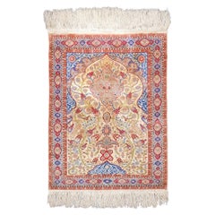 Signed Hereke Silk Rug - Mid 20th Century