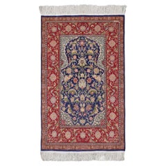 Signed Hereke Silk Rug - Mid 20th Century