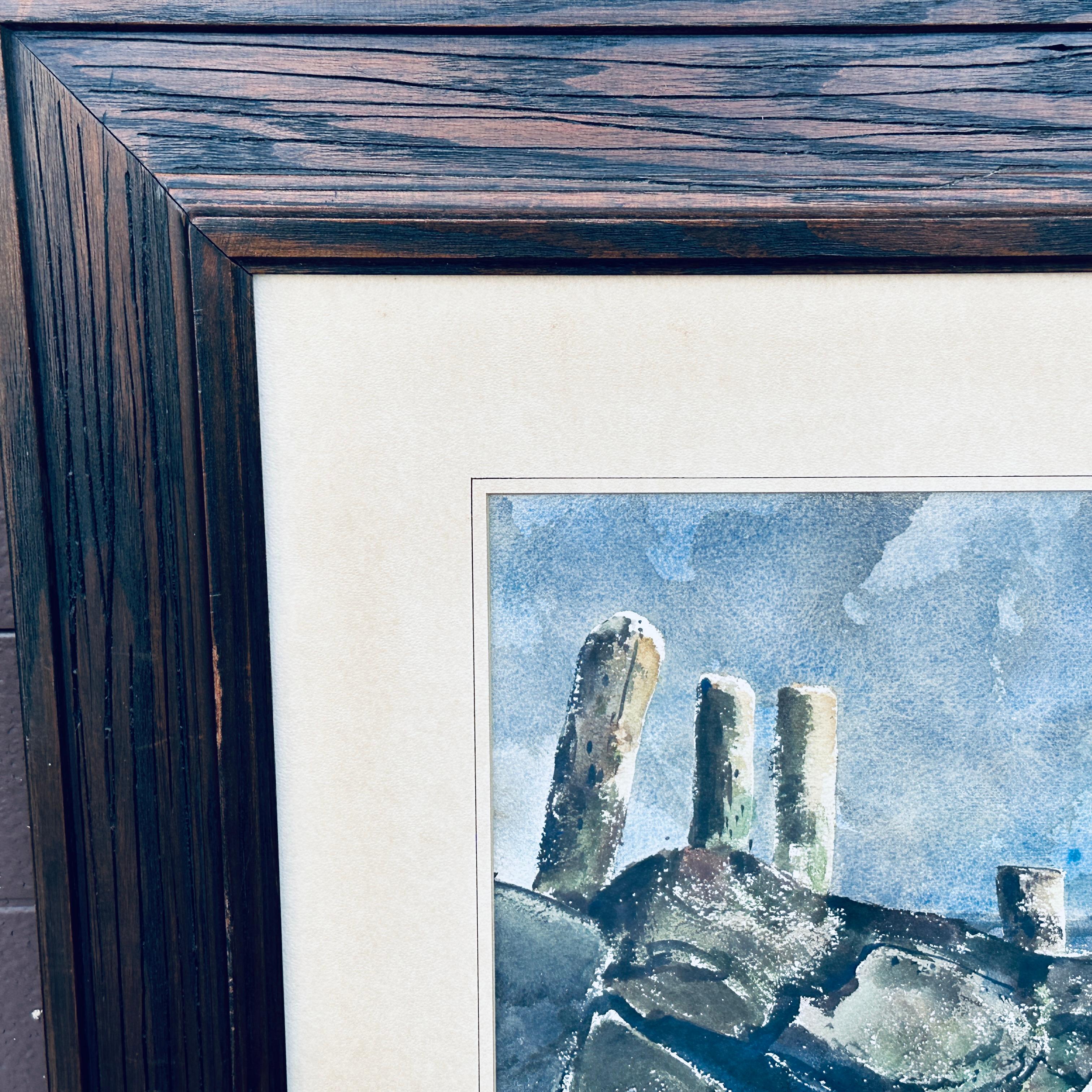 Signiert Herman H.b. Vestal (1916-2007) Aquarellgemälde Nautische Meereslandschaft, signiert (amerikanisch) im Angebot