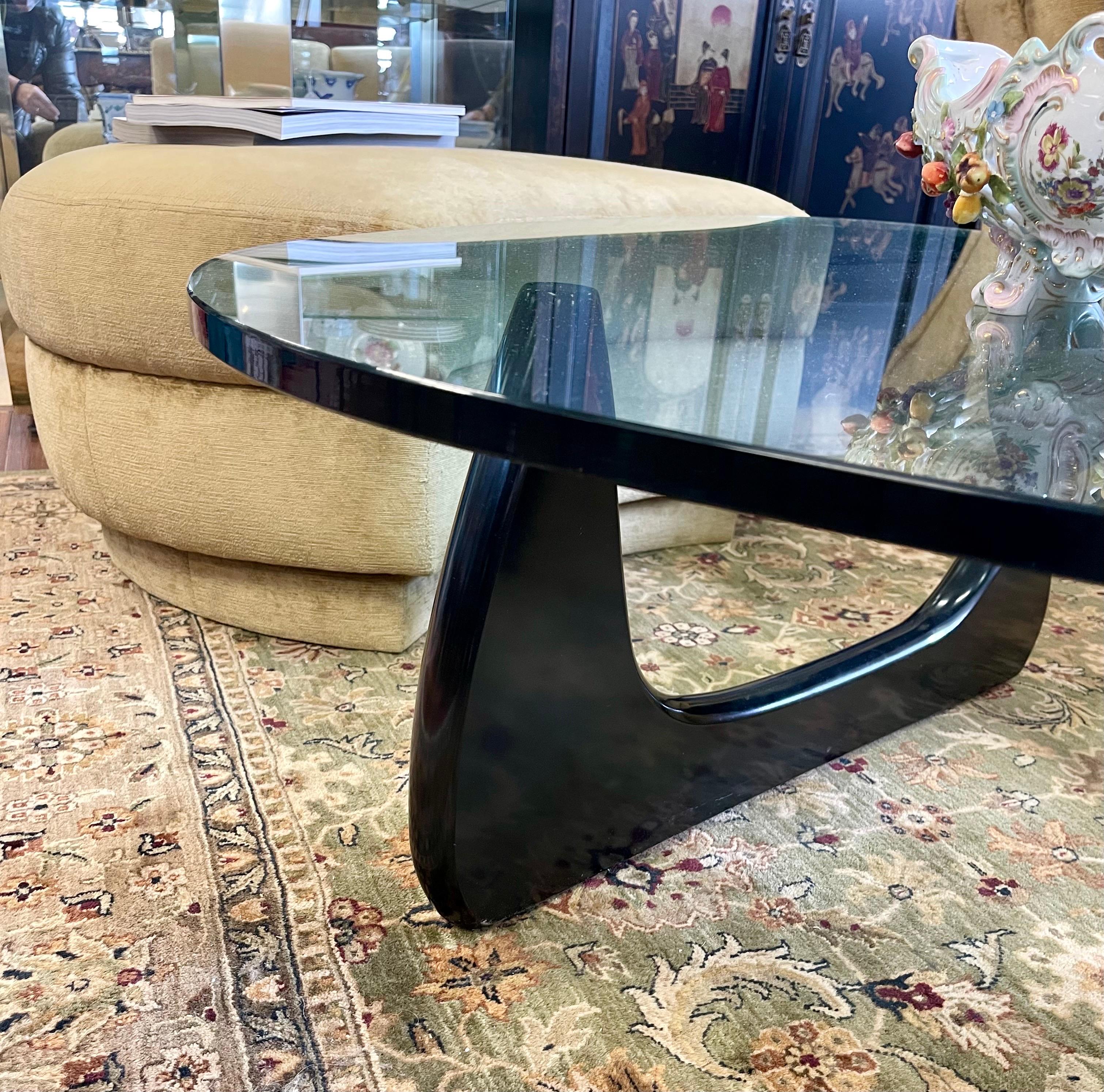 American Signed Herman Miller by Isamu Noguchi Glass Cocktail Coffee Table