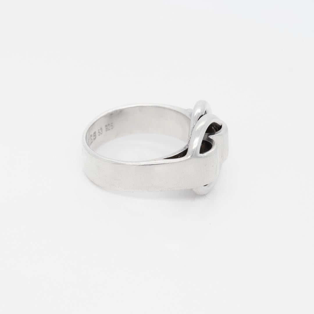 Signed Hermes Sterling Silver Deux Anneaux Ring For Sale 8