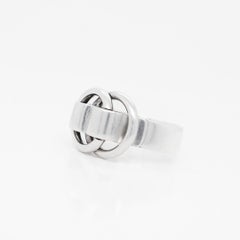 Signed Hermes Sterling Silver Deux Anneaux Ring