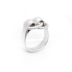 Signed Hermes Sterling Silver Deux Anneaux Ring