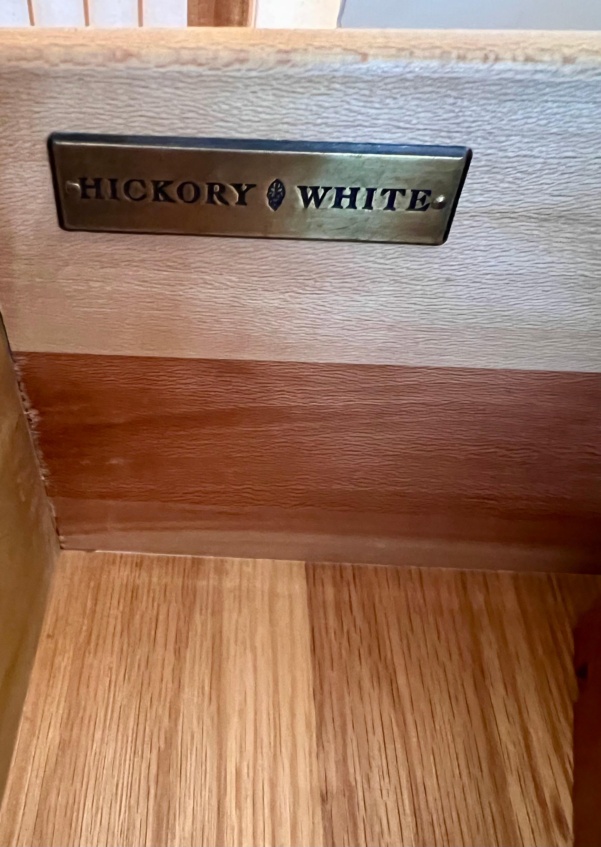 Signed Hickory White Mahogany Campaign Style 7 Drawer Dresser Brass Hardware  2