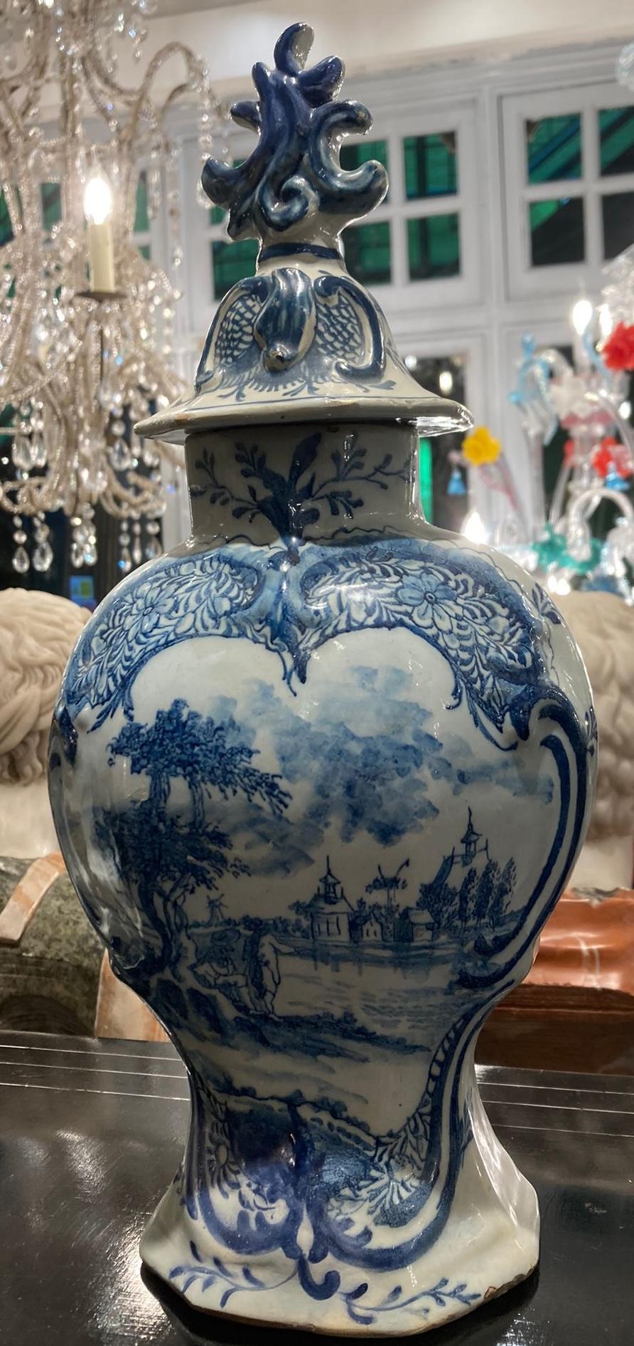 Européen Garniture 4 pièces signée Delft 19ème siècle  en vente