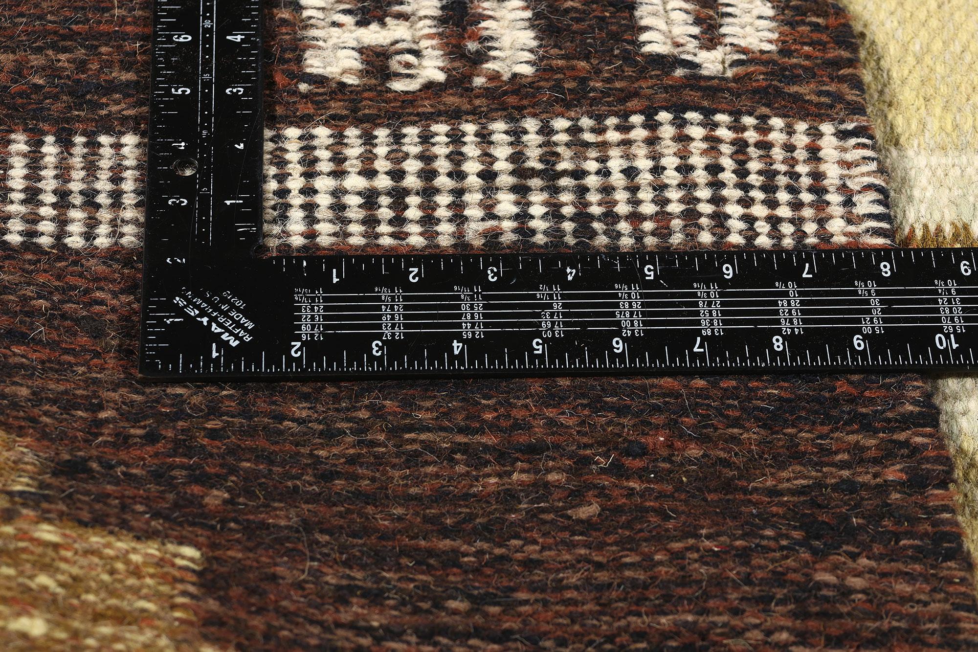 Wool 1960's Signed HLO Vintage Scandinavian Swedish Röllakan, 06'06 x 09'03 For Sale