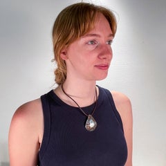 Signed HMIJ Ortega Shop Navajo Silver, Turquoise, & Coral Necklace Pendant