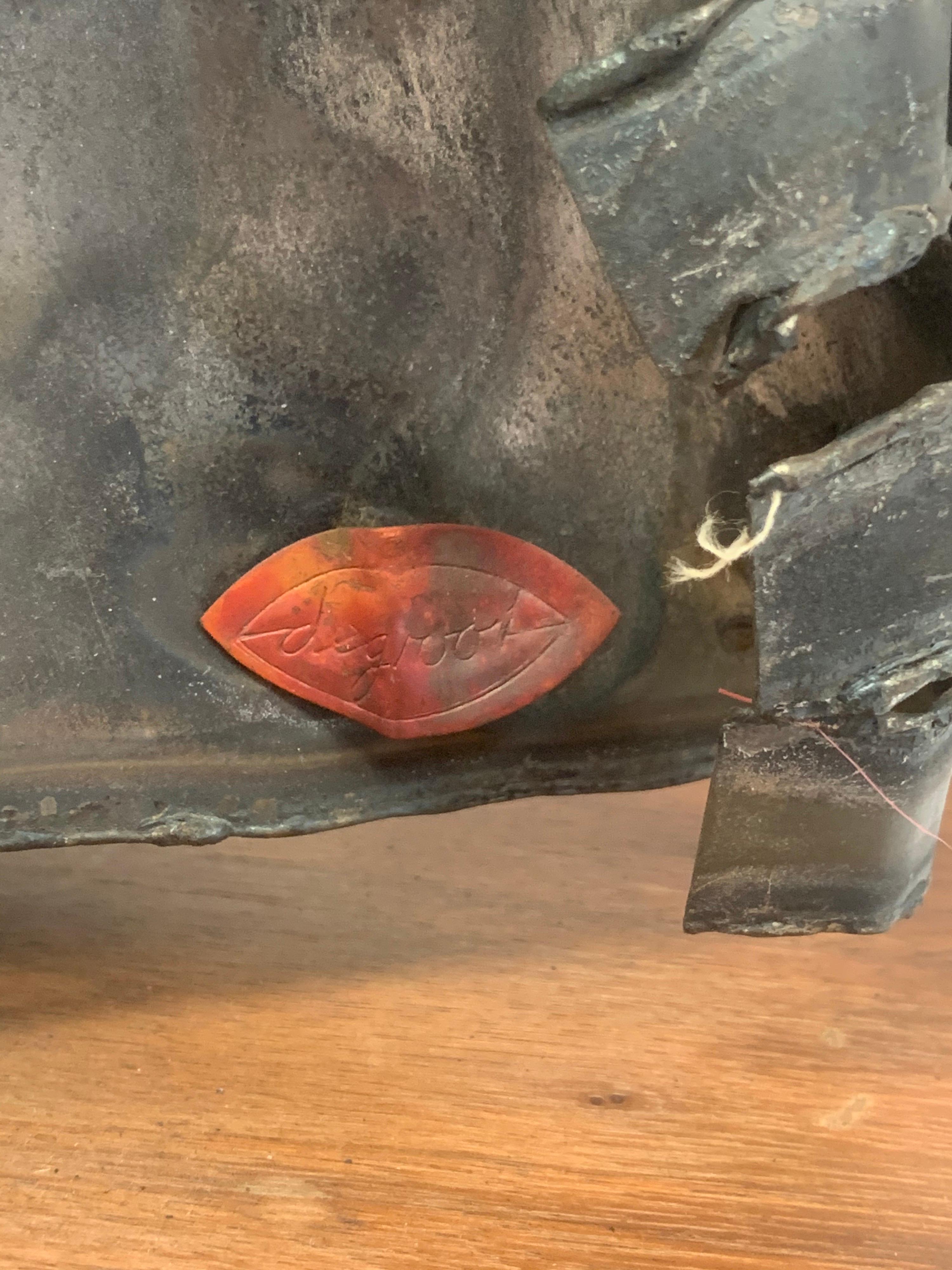 Signed Horse Head Metal Sculpture by William Degroot In Good Condition In West Hartford, CT