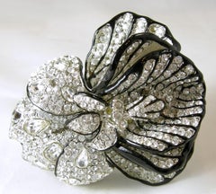 Signed Huge Vintage Kenneth Jay Lane 3-Dimensional Floral Brooch