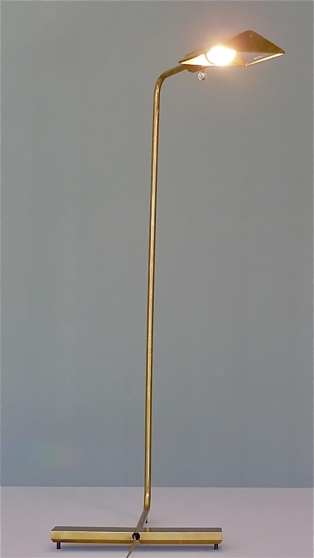 Signed Icon Cedric Hartman Floor Lamp Patinated Brass Acrylic Lucite, 1960s 2