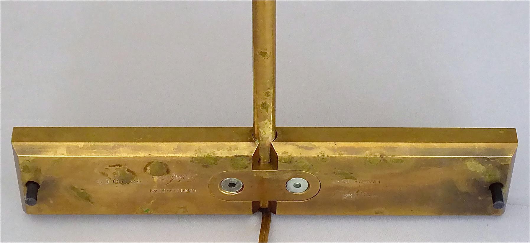 Signed Icon Cedric Hartman Floor Lamp Patinated Brass Acrylic Lucite, 1960s 4