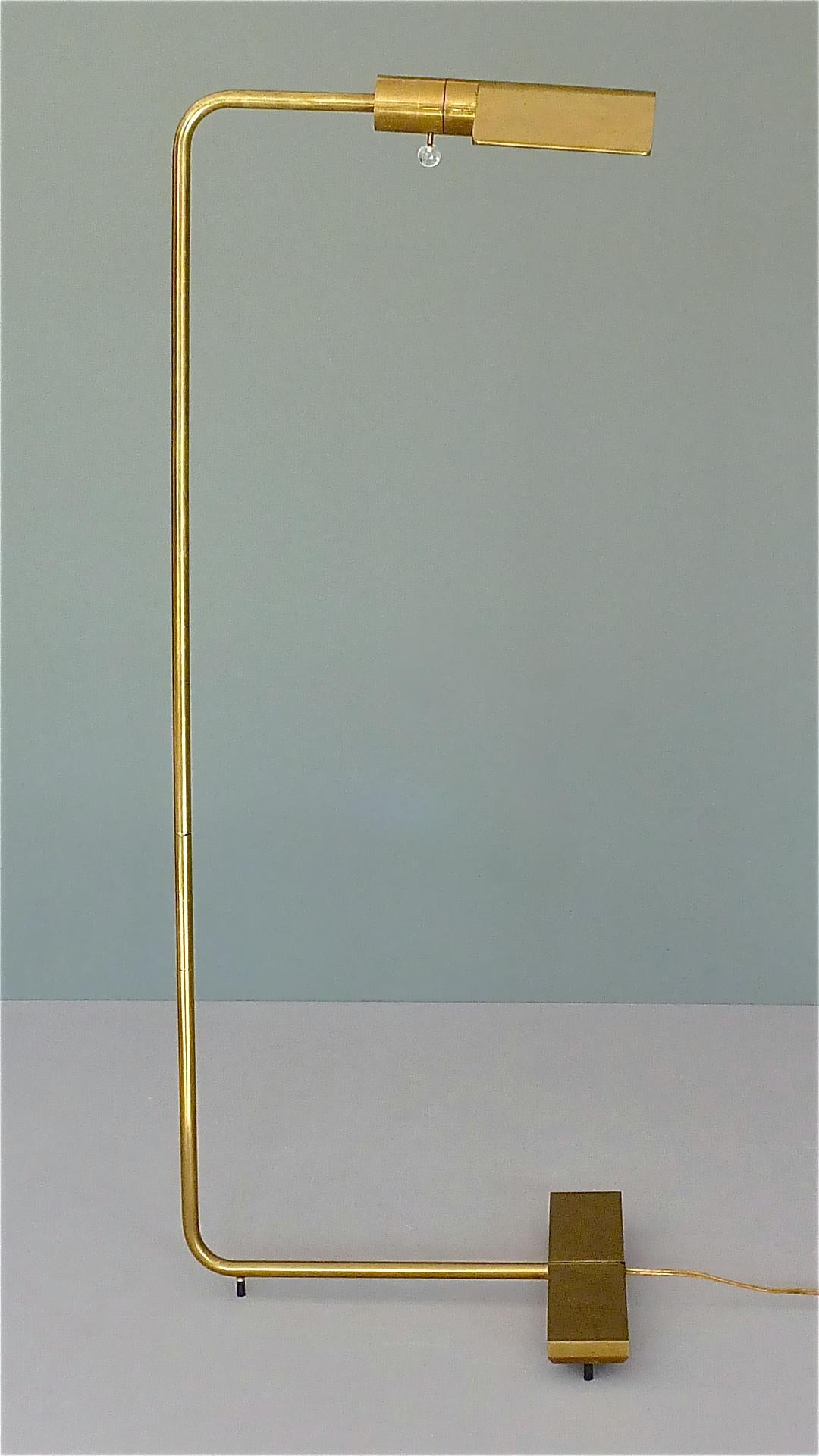 Signed Icon Cedric Hartman Floor Lamp Patinated Brass Acrylic Lucite, 1960s 8