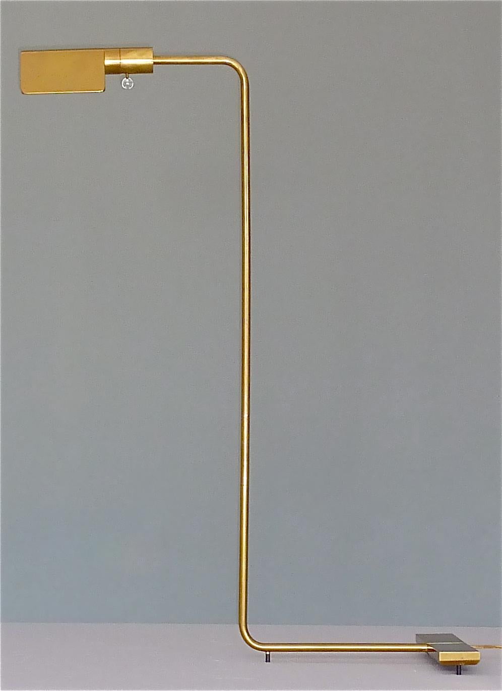 Signed Icon Cedric Hartman Floor Lamp Patinated Brass Acrylic Lucite, 1960s 9