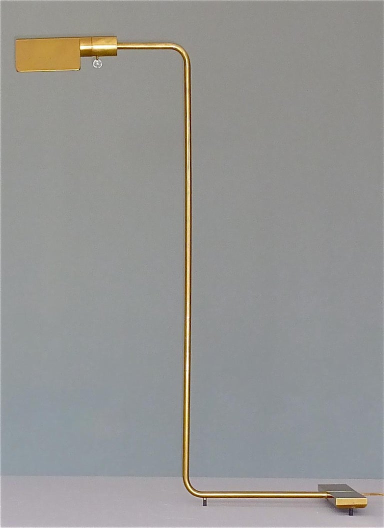 Signed Icon Cedric Hartman Floor Lamp Patinated Brass Acrylic Lucite, 1960s 12