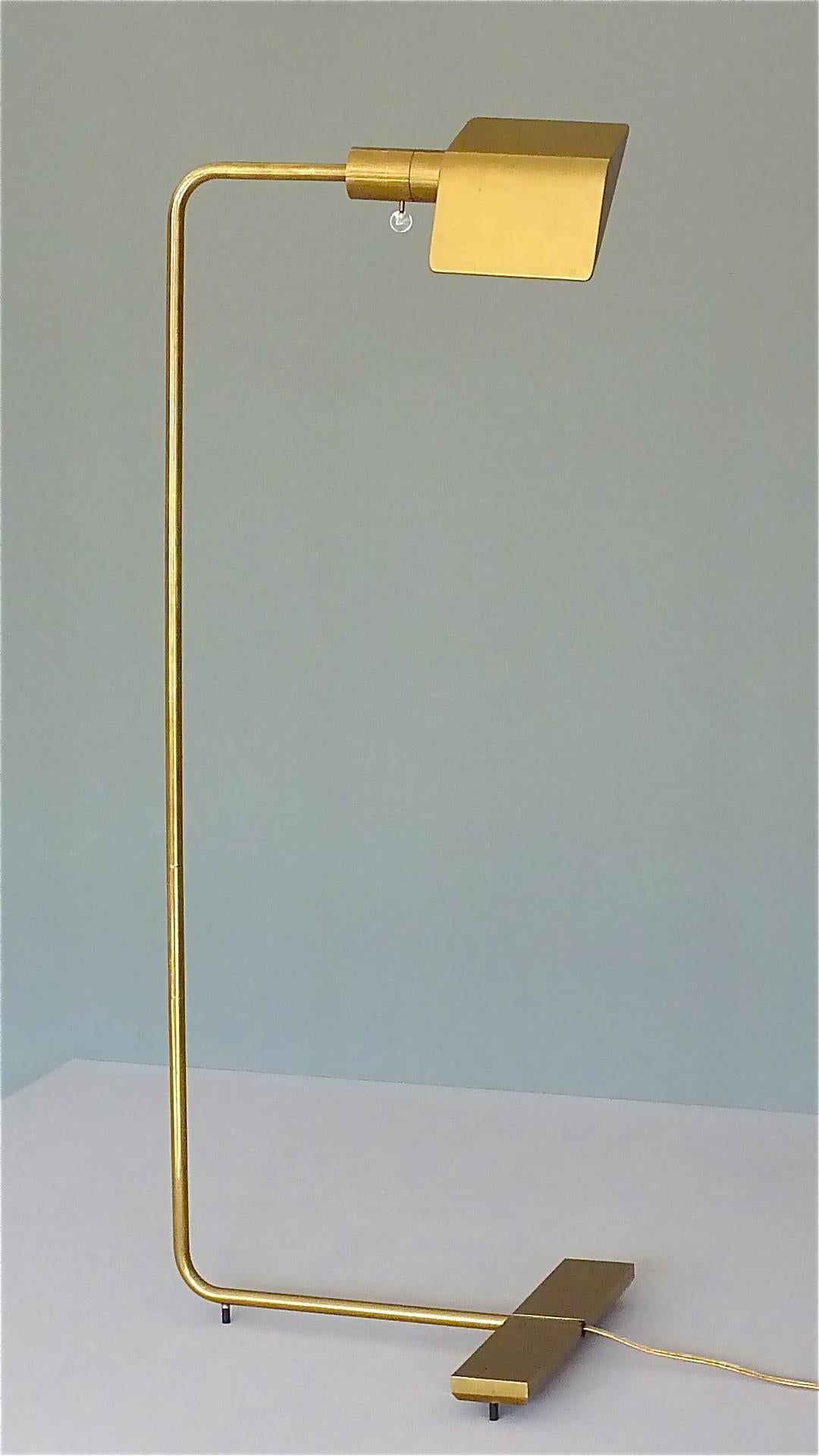 Signed Icon Cedric Hartman Floor Lamp Patinated Brass Acrylic Lucite, 1960s 9