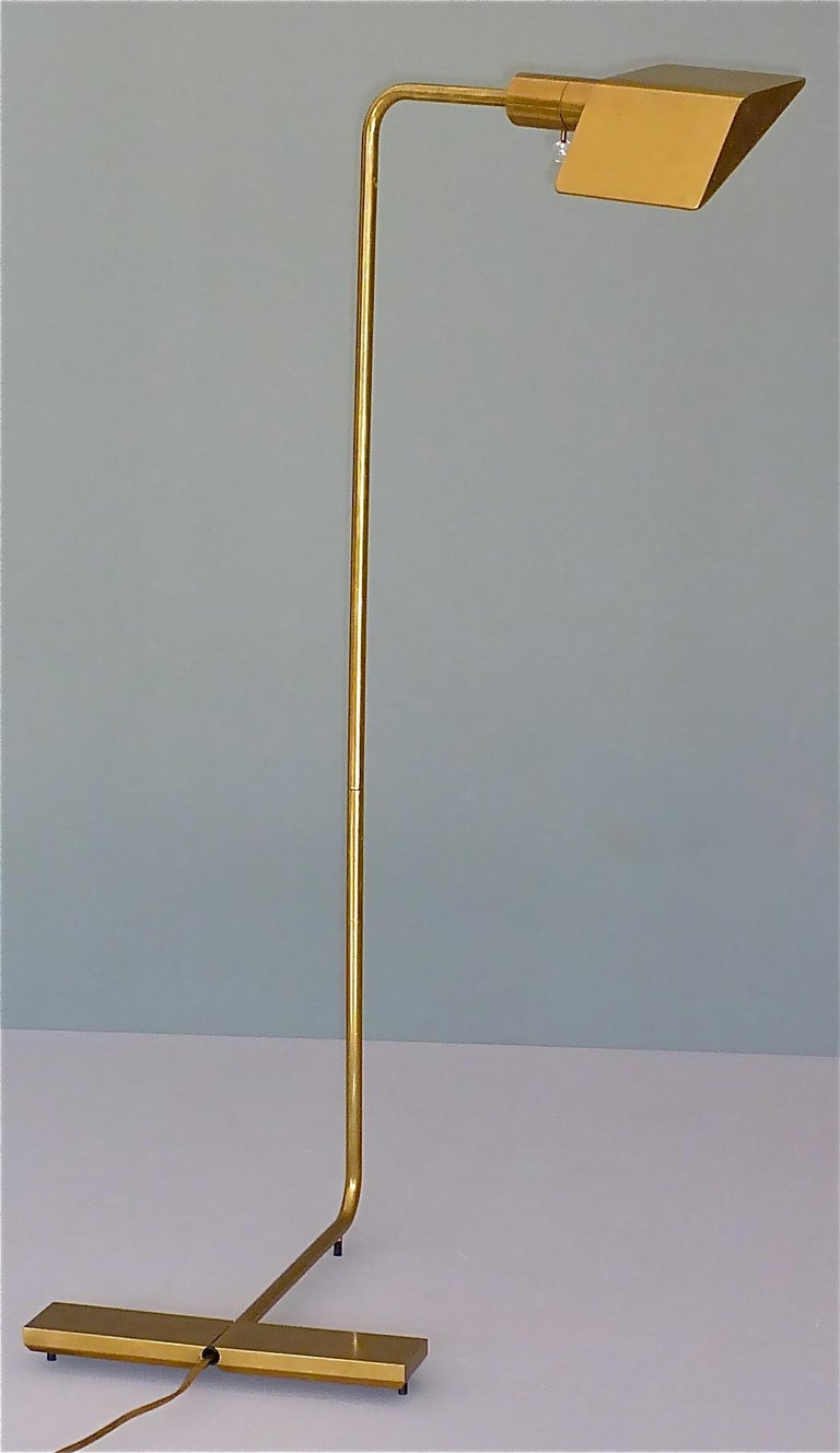 Signed Icon Cedric Hartman Floor Lamp Patinated Brass Acrylic Lucite, 1960s In Good Condition In Nierstein am Rhein, DE