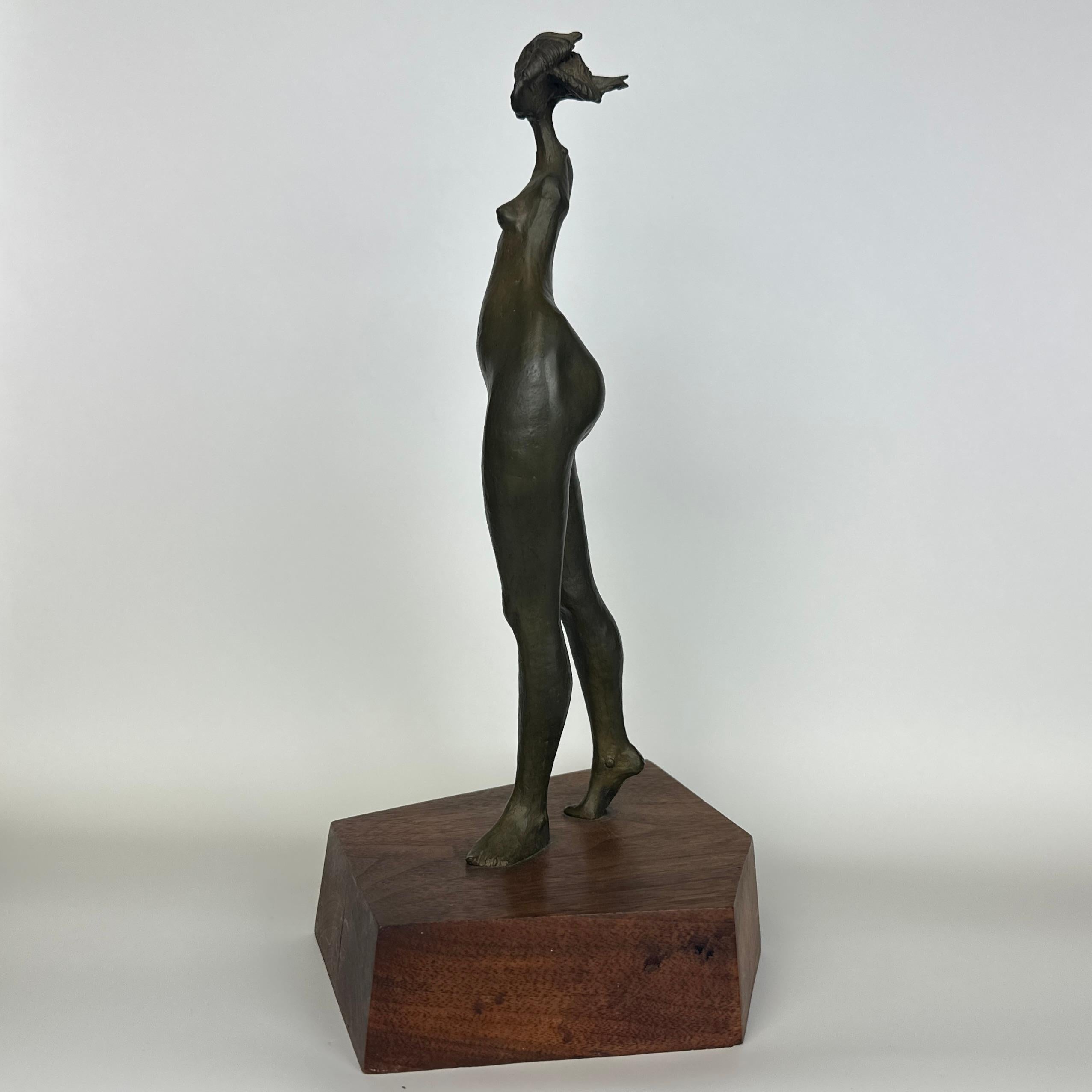 Americano Scultura in bronzo firmata Immi Storrs, nudo femminile modernista, su base di noce in vendita