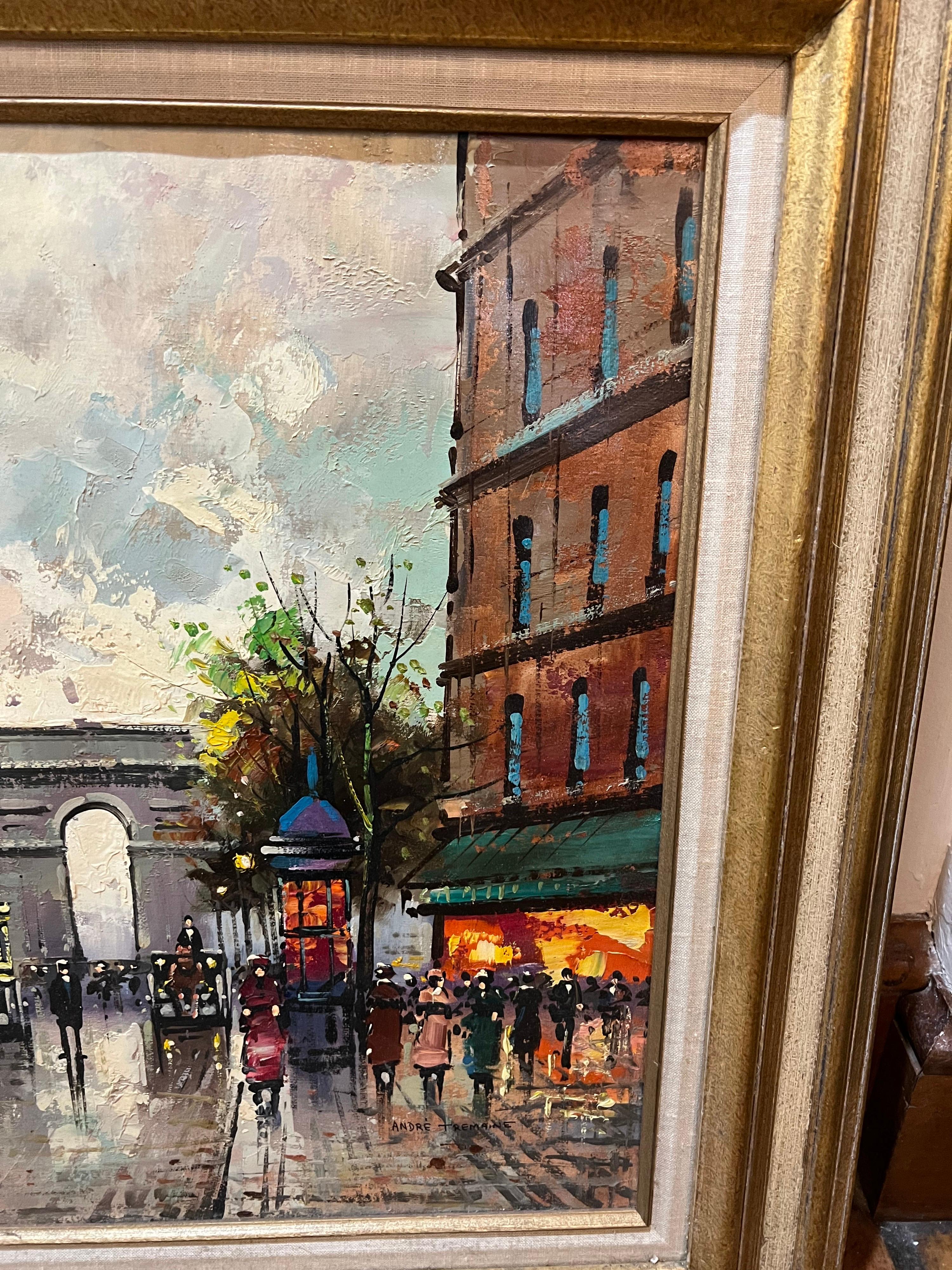 Signed Impasto French Street Scene Painting For Sale 2