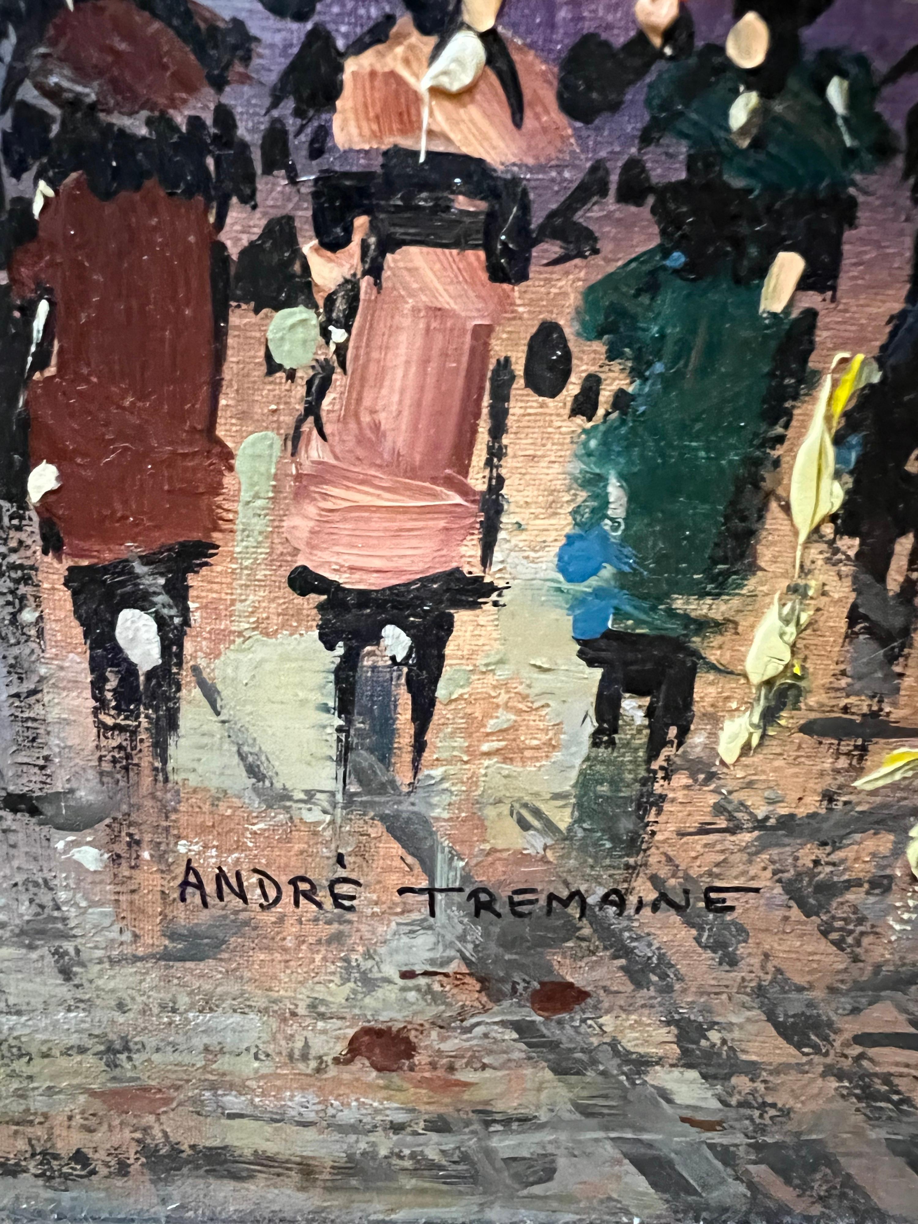 Peinture française d'une scène de rue signée Impasto en vente 3