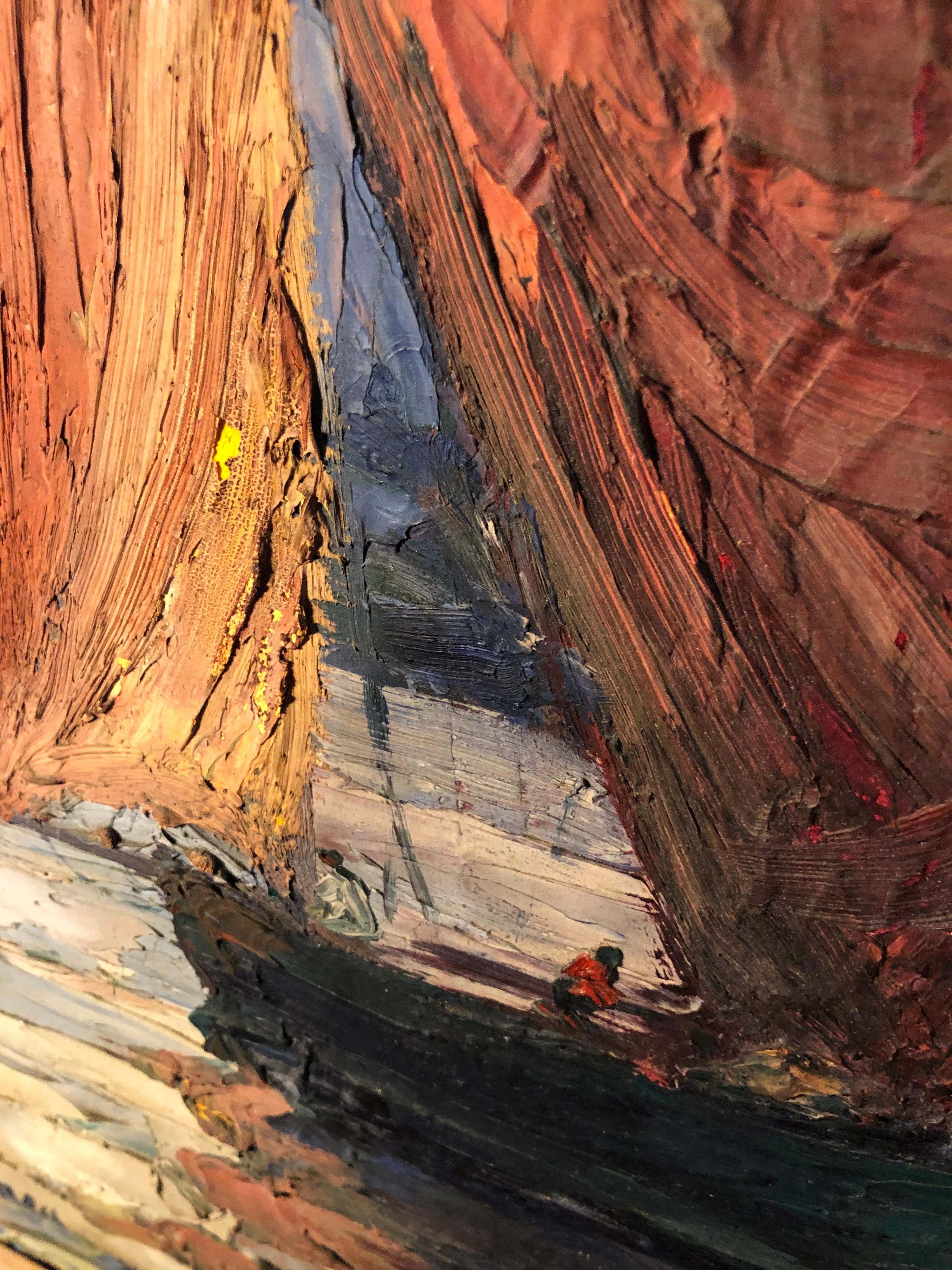 Signiertes Impasto auf Karton eines Segelbootes im Angebot 8