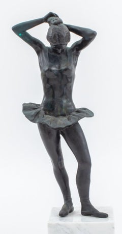 Signed Impressionistic Bronze Ballerina Sculpture