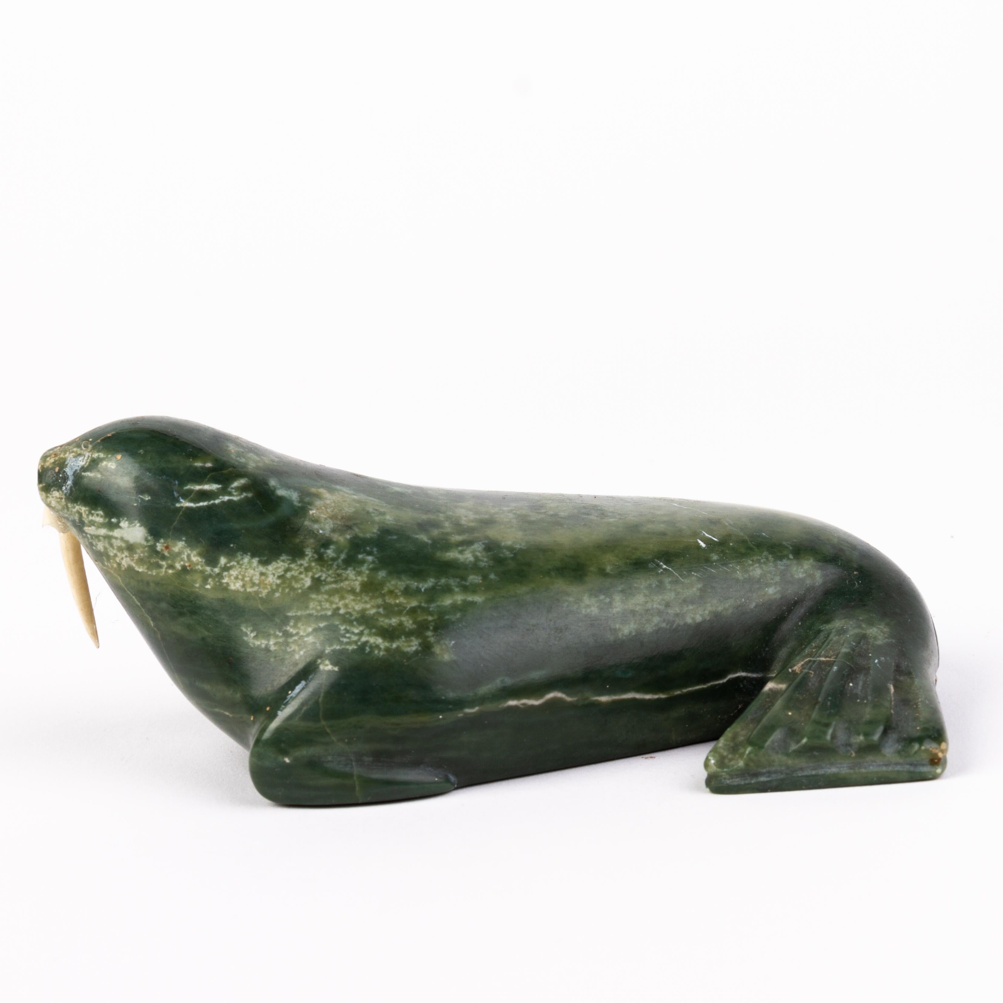 In good condition
From a private collection
Signed Inuit Seal Sculpture 