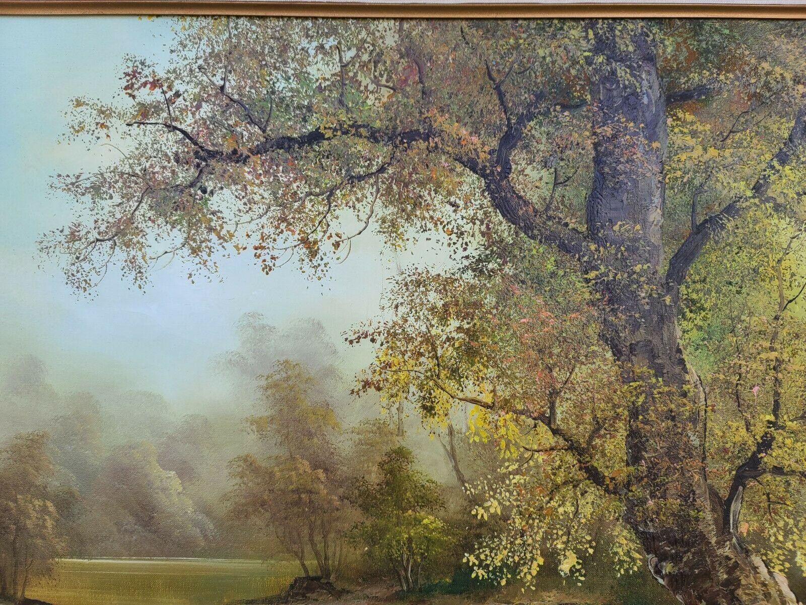 Signed Irene Cafieri Landscape Oil Painting Framed In Good Condition In Lake Worth, FL