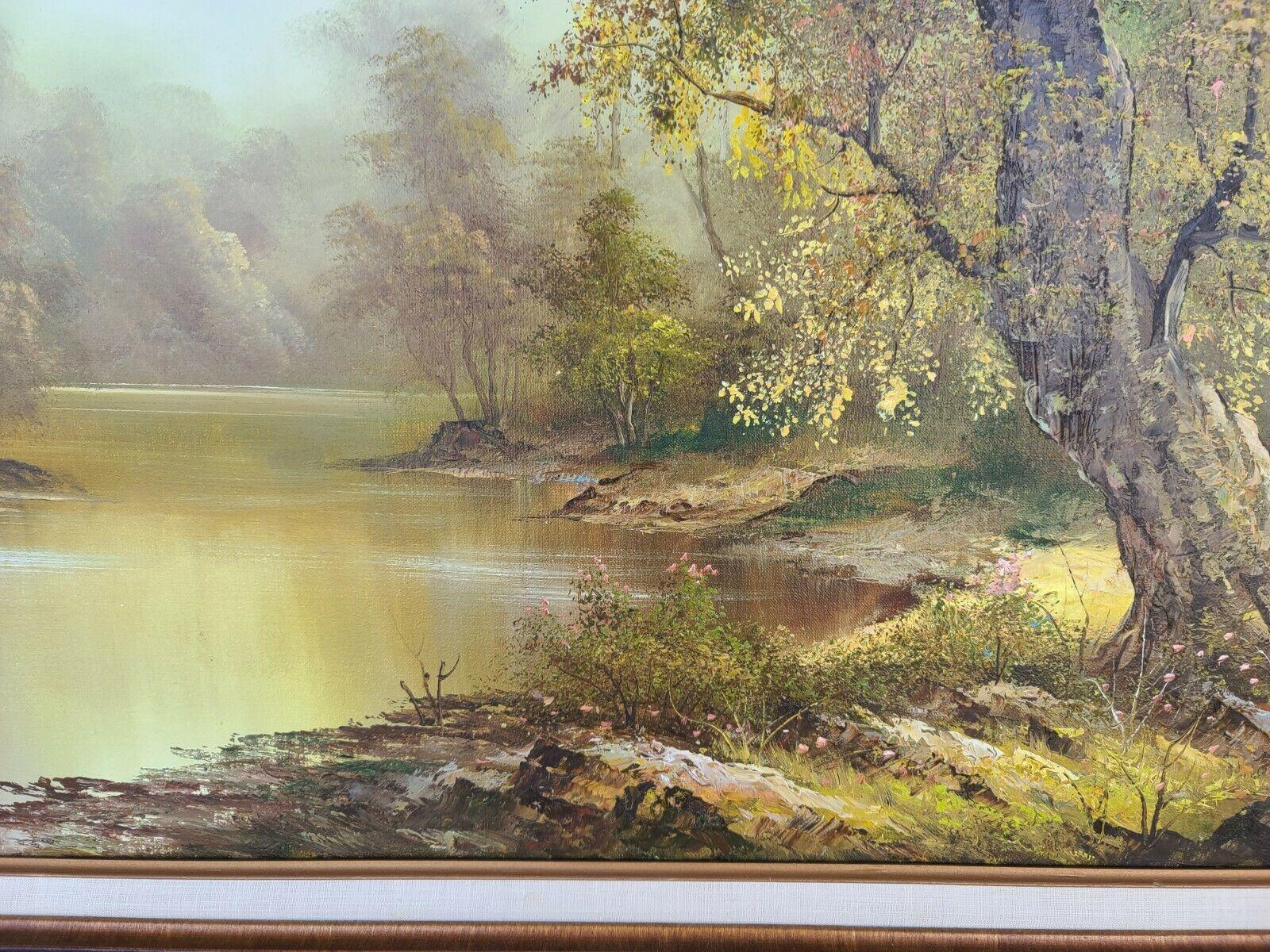 Late 20th Century Signed Irene Cafieri Landscape Oil Painting Framed