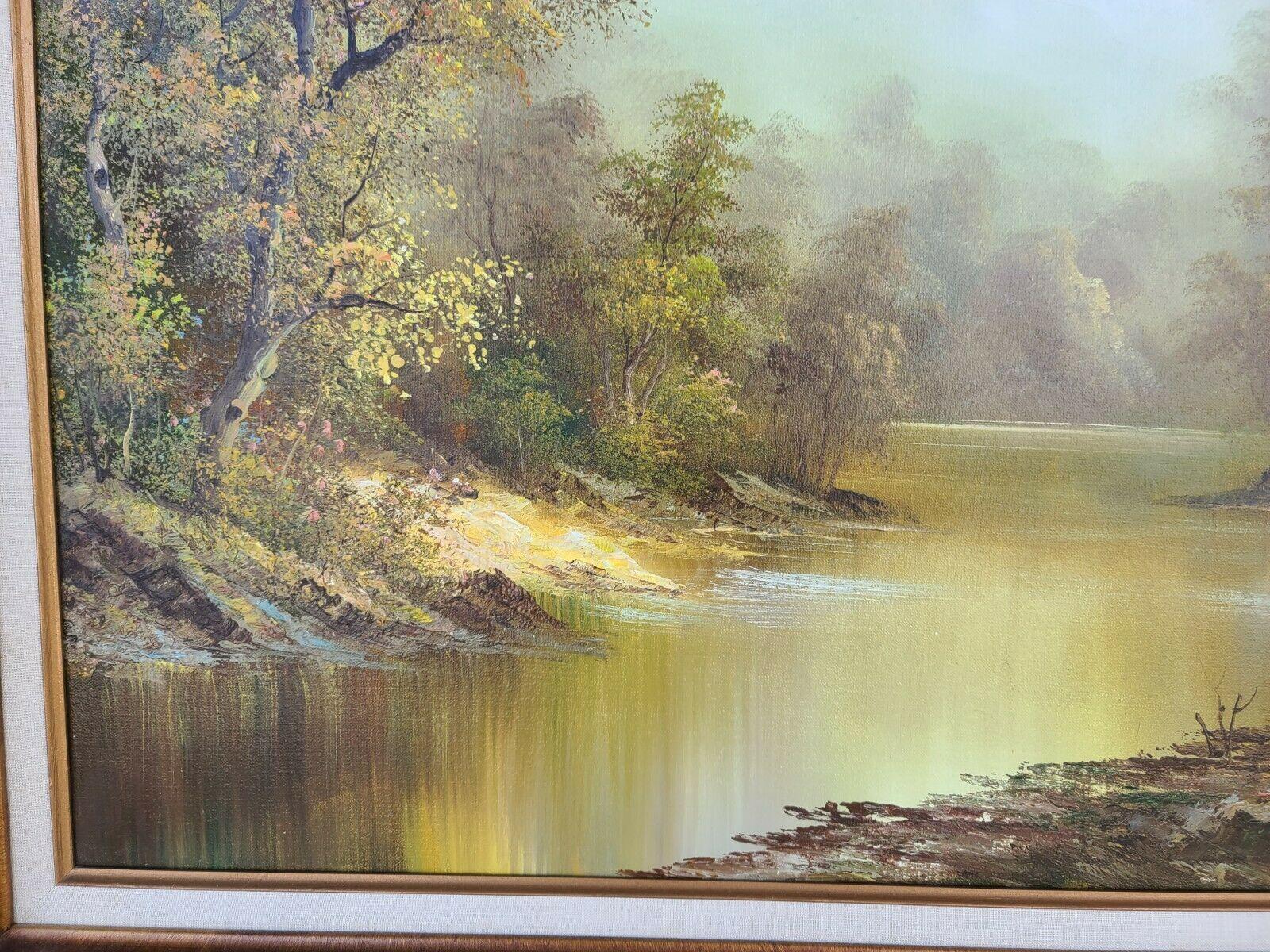 Canvas Signed Irene Cafieri Landscape Oil Painting Framed