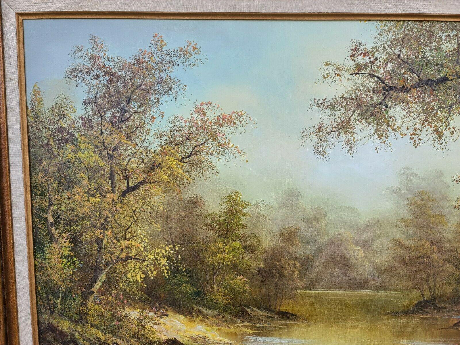 Signed Irene Cafieri Landscape Oil Painting Framed 1