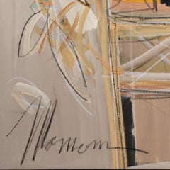 Pintura al óleo sobre lienzo grande firmada por Isaac Maimon