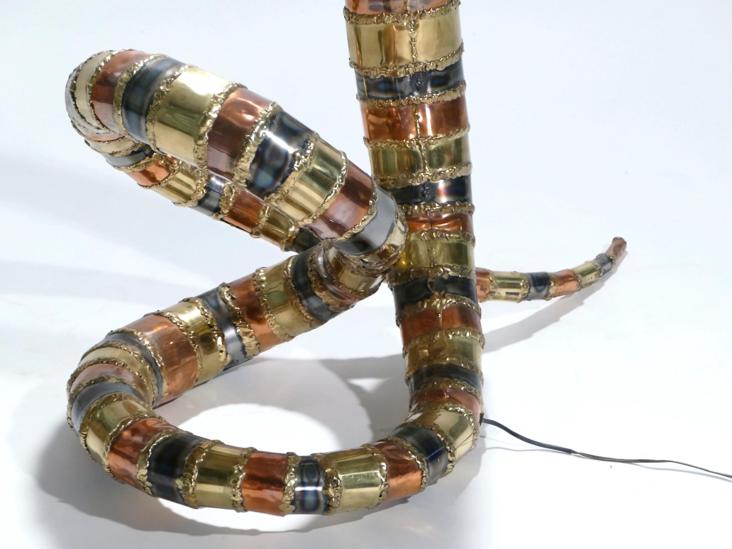 Late 20th Century Signed Isabelle Faure Cobra Sculpture Floor Lamp, 1970s