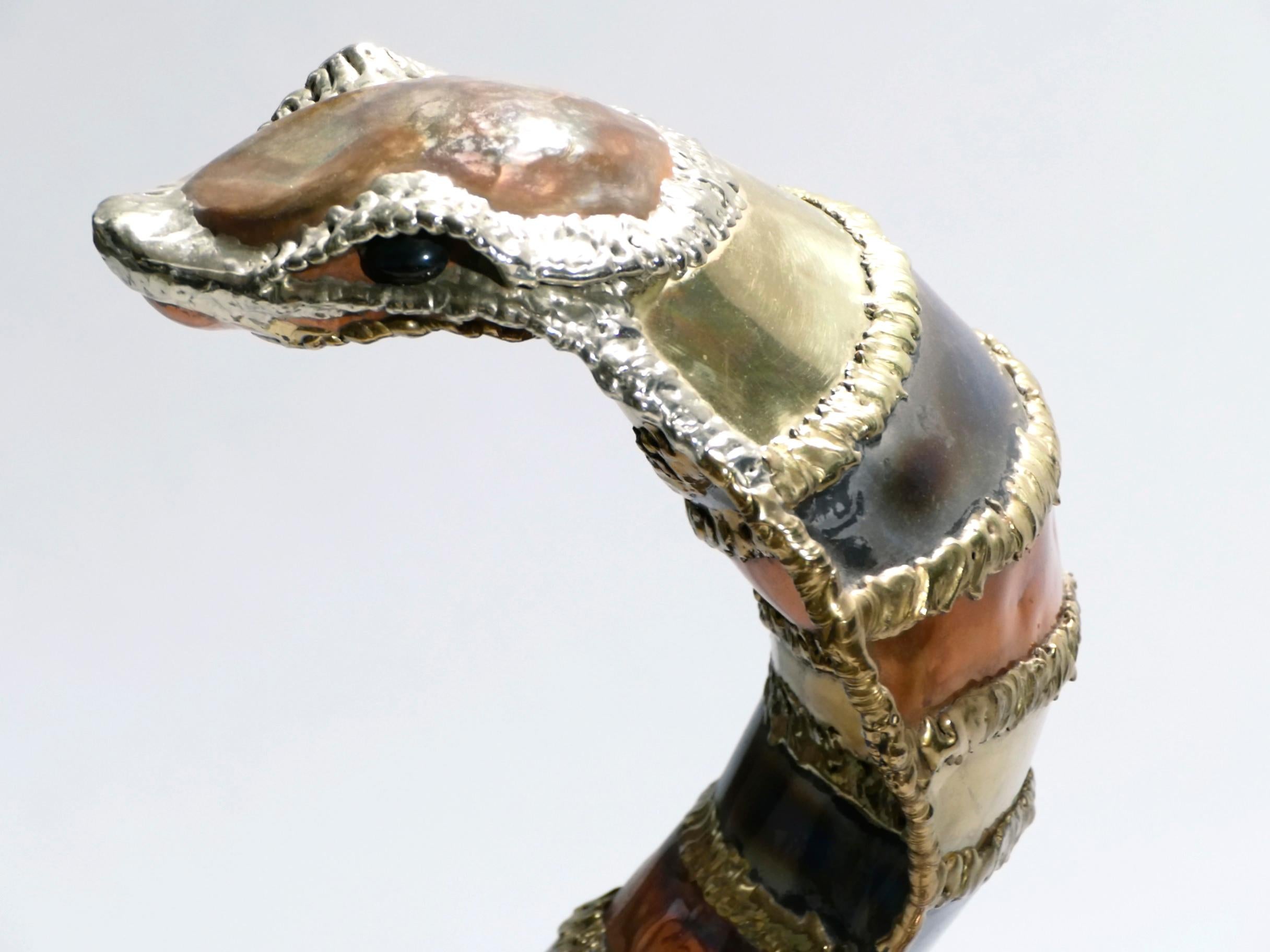 Lampadaire de sculpture cobra signé Isabelle Faure, années 1970 2