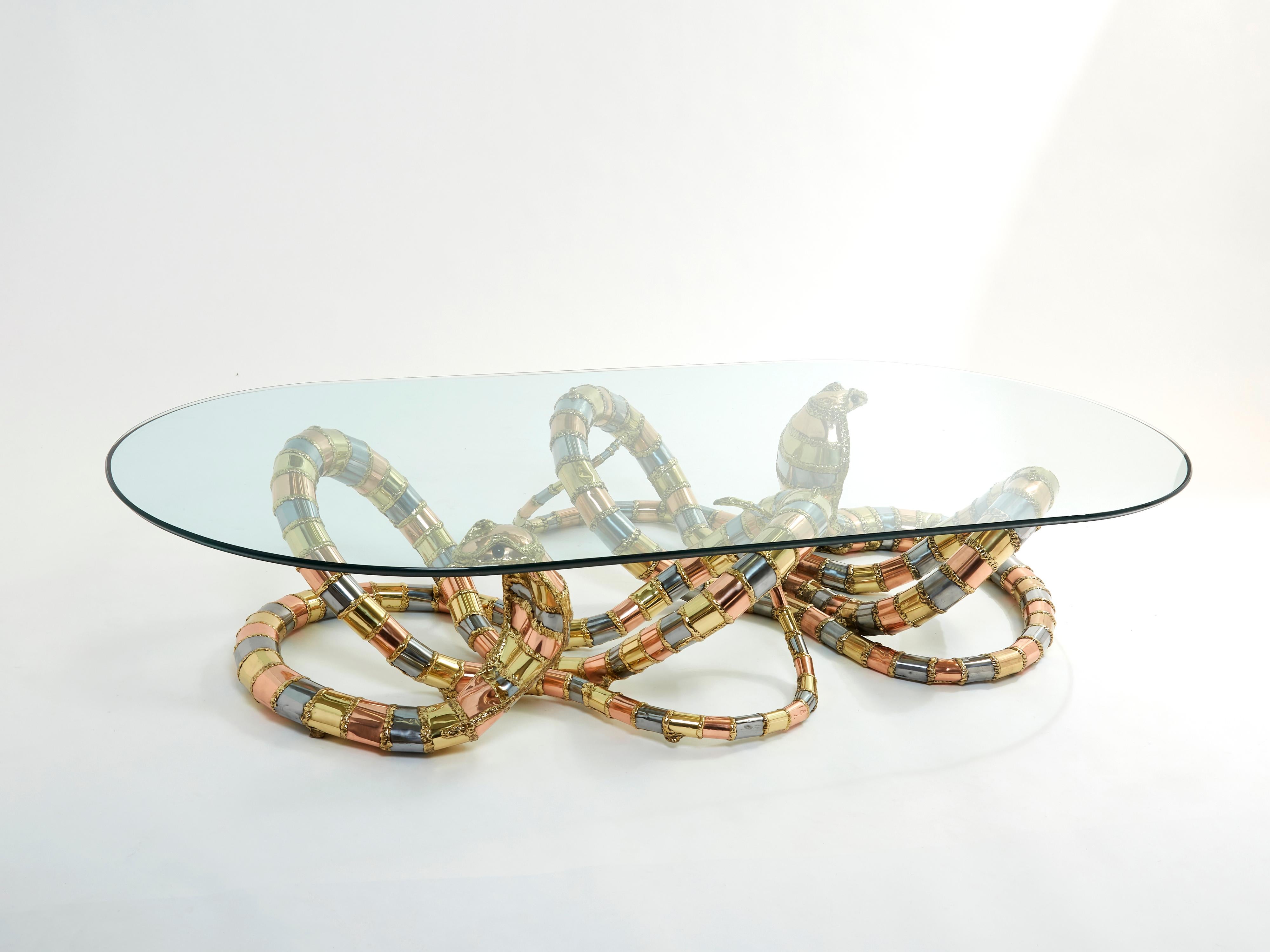 Signed Isabelle Faure Cobra Sculpture Xl Coffee Table, 1970s  For Sale 6
