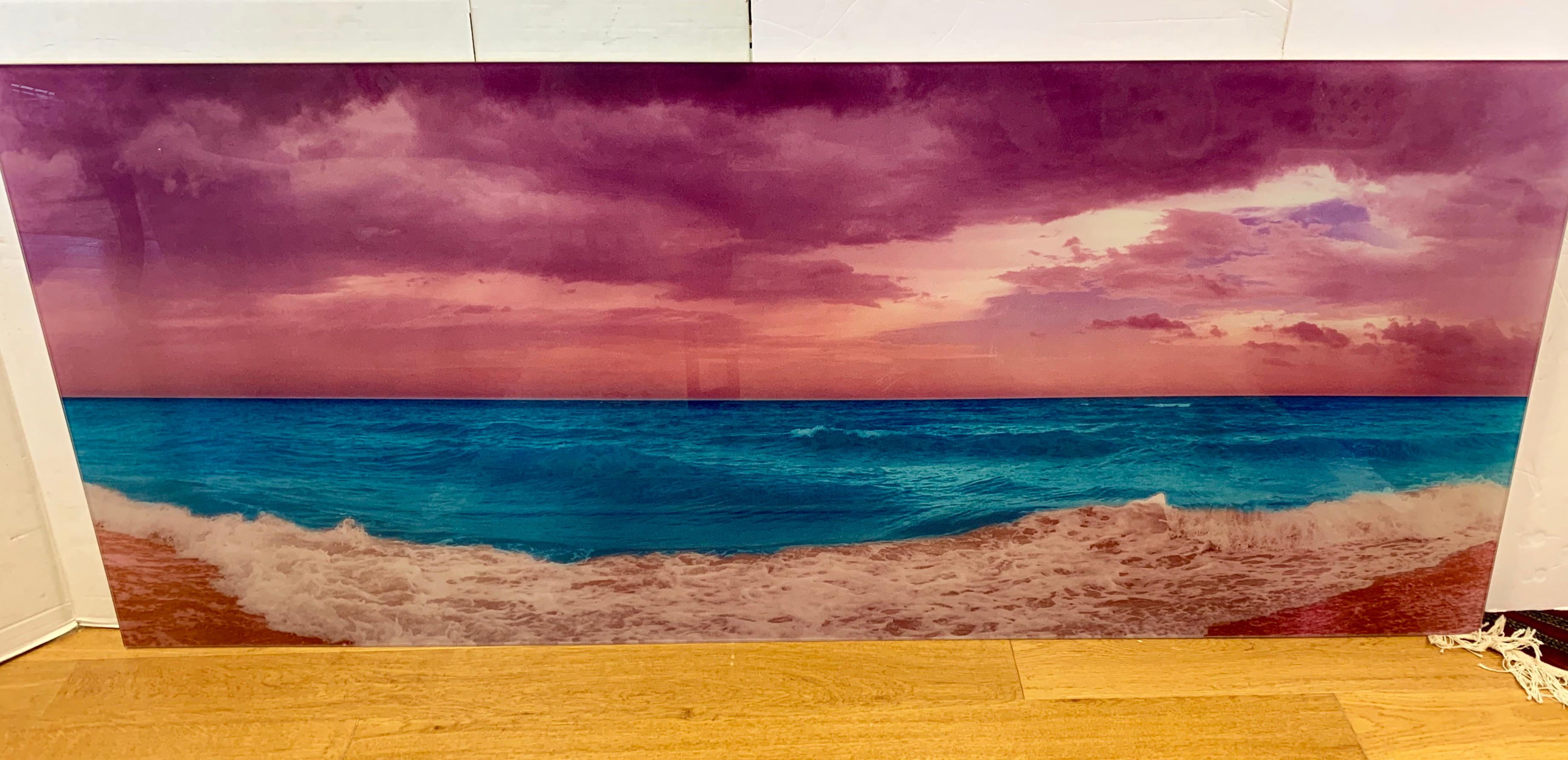 American Signed Isack Kousnsky Extra Large Photo on Vibrachrome Titled Panoramic Ocean