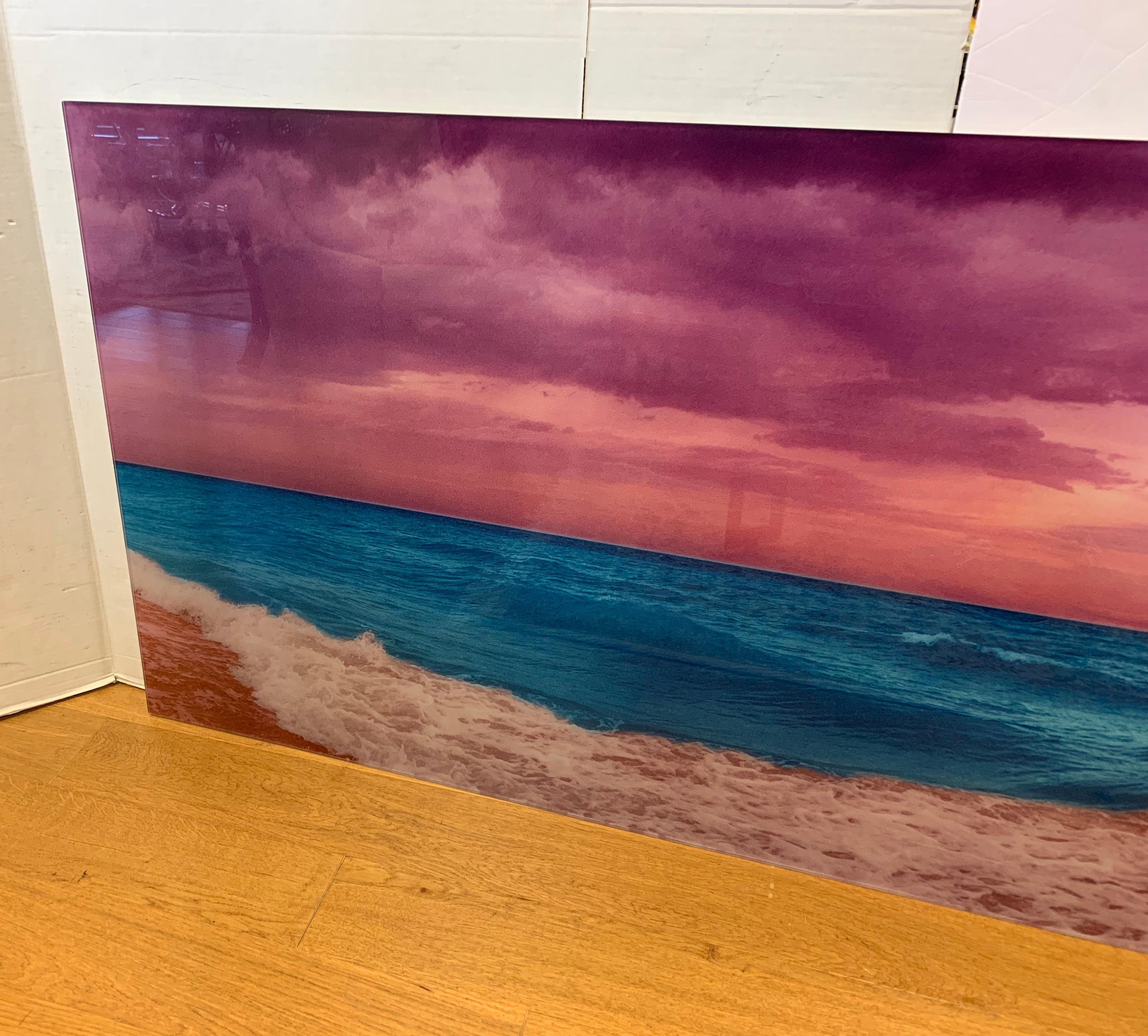 Signed Isack Kousnsky Extra Large Photo on Vibrachrome Titled Panoramic Ocean In Good Condition In West Hartford, CT