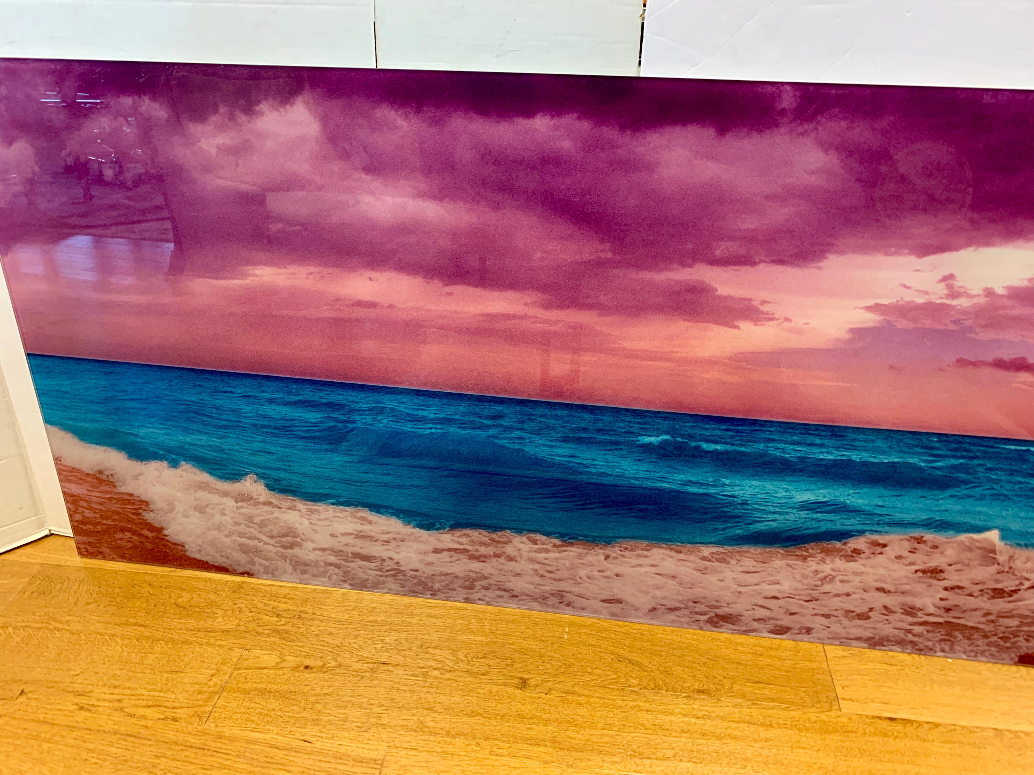 Contemporary Signed Isack Kousnsky Extra Large Photo on Vibrachrome Titled Panoramic Ocean