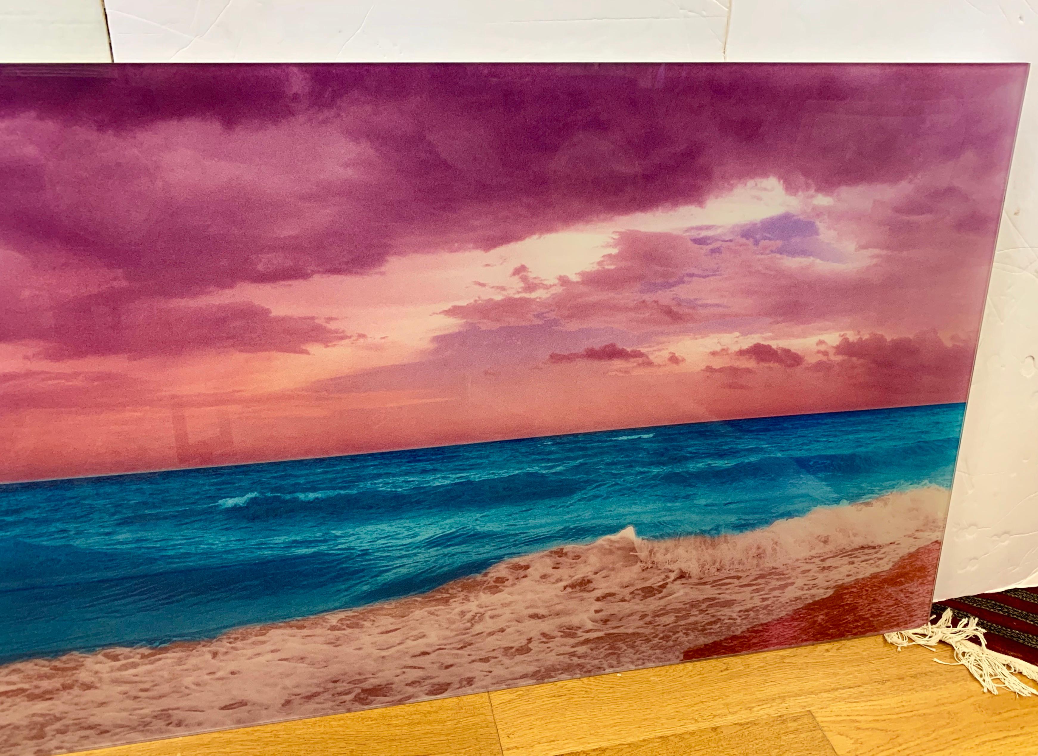 Signed Isack Kousnsky Extra Large Photo on Vibrachrome Titled Panoramic Ocean 1