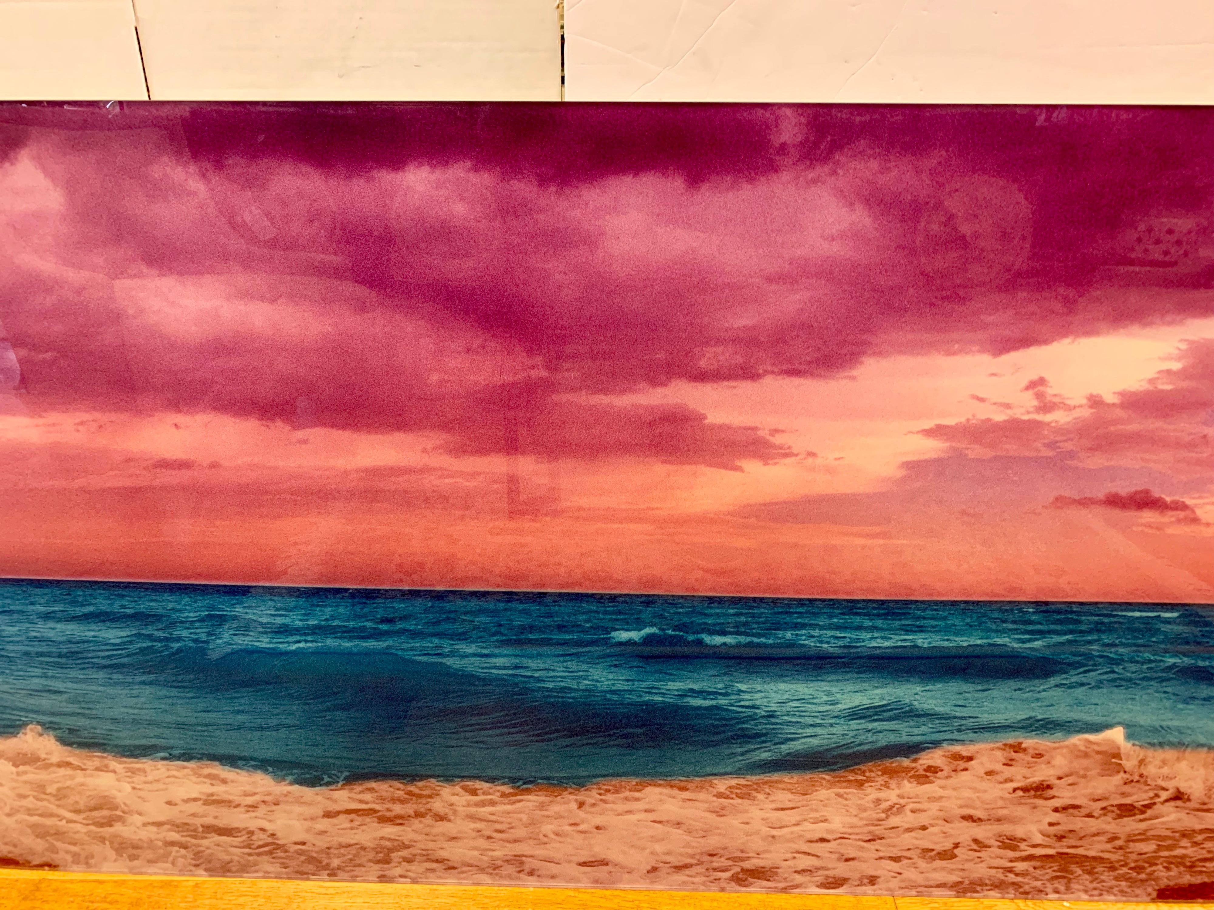 Signed Isack Kousnsky Extra Large Photo on Vibrachrome Titled Panoramic Ocean 2