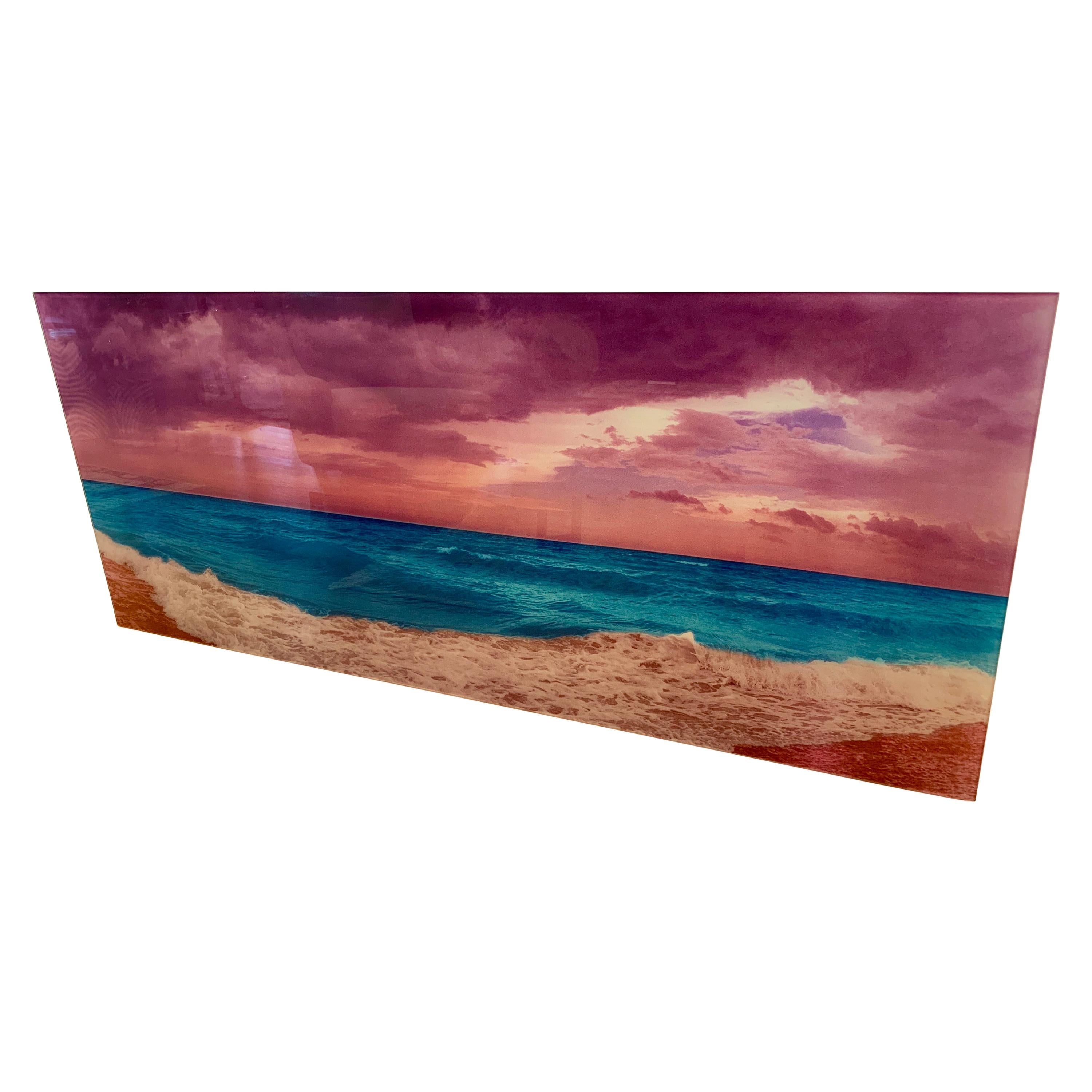Signed Isack Kousnsky Extra Large Photo on Vibrachrome Titled Panoramic Ocean