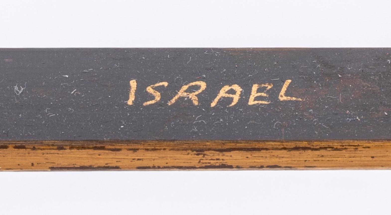 Signierte israelische Judaica-Menorah aus Messing im Angebot 5