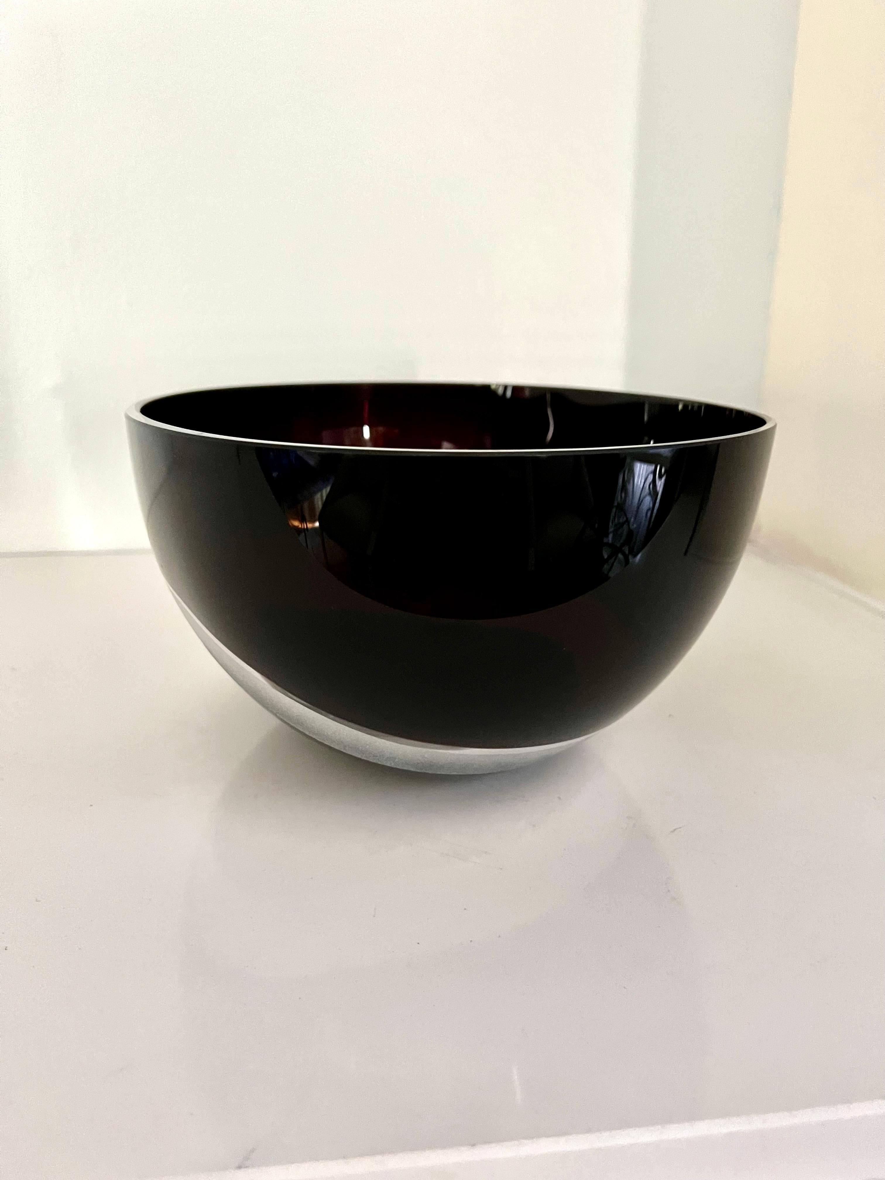 Signed Italian Carlo Moretti Murano Glass Bowl For Sale 3