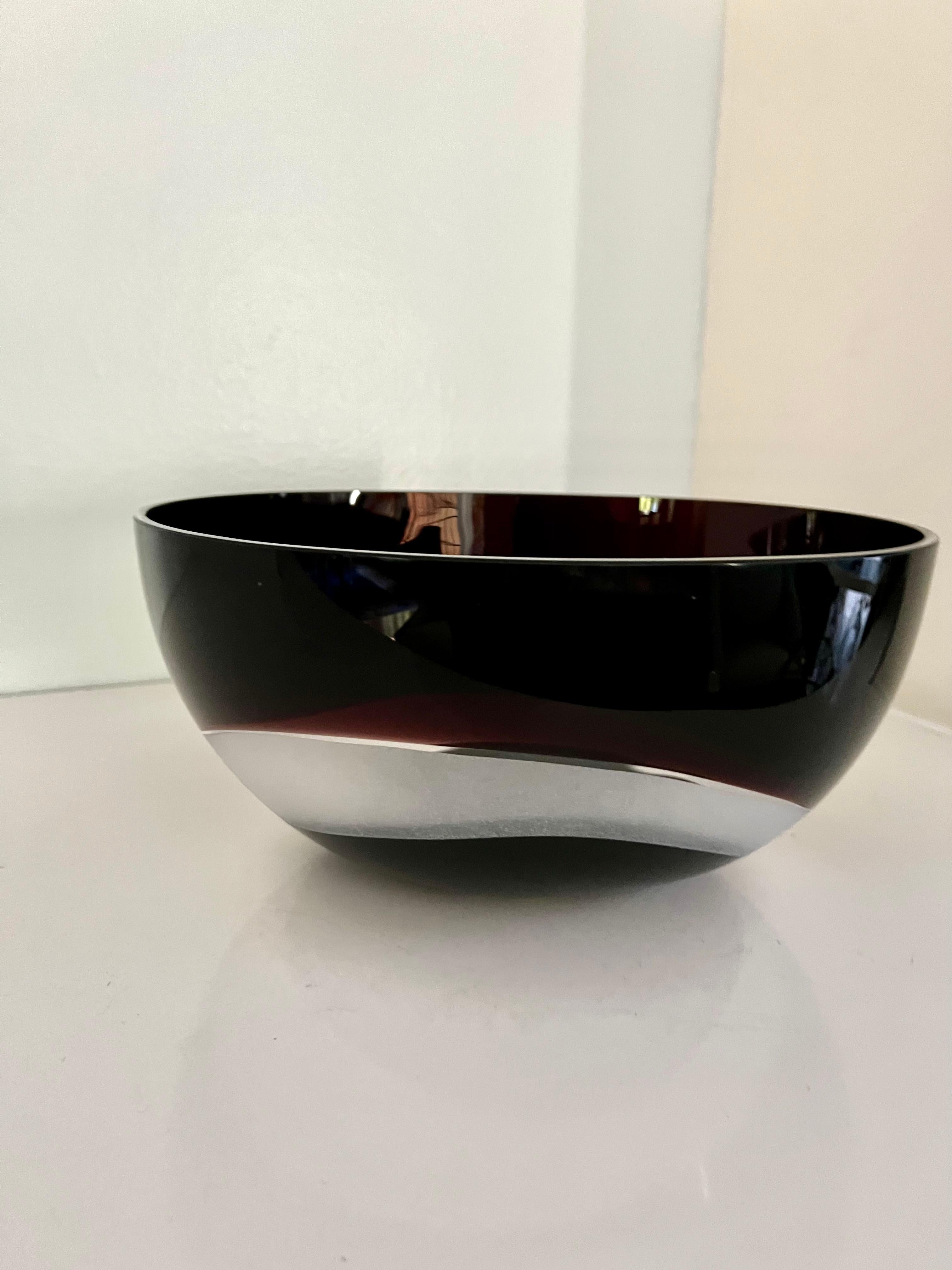 Signed Italian Carlo Moretti Murano Glass Bowl For Sale 2