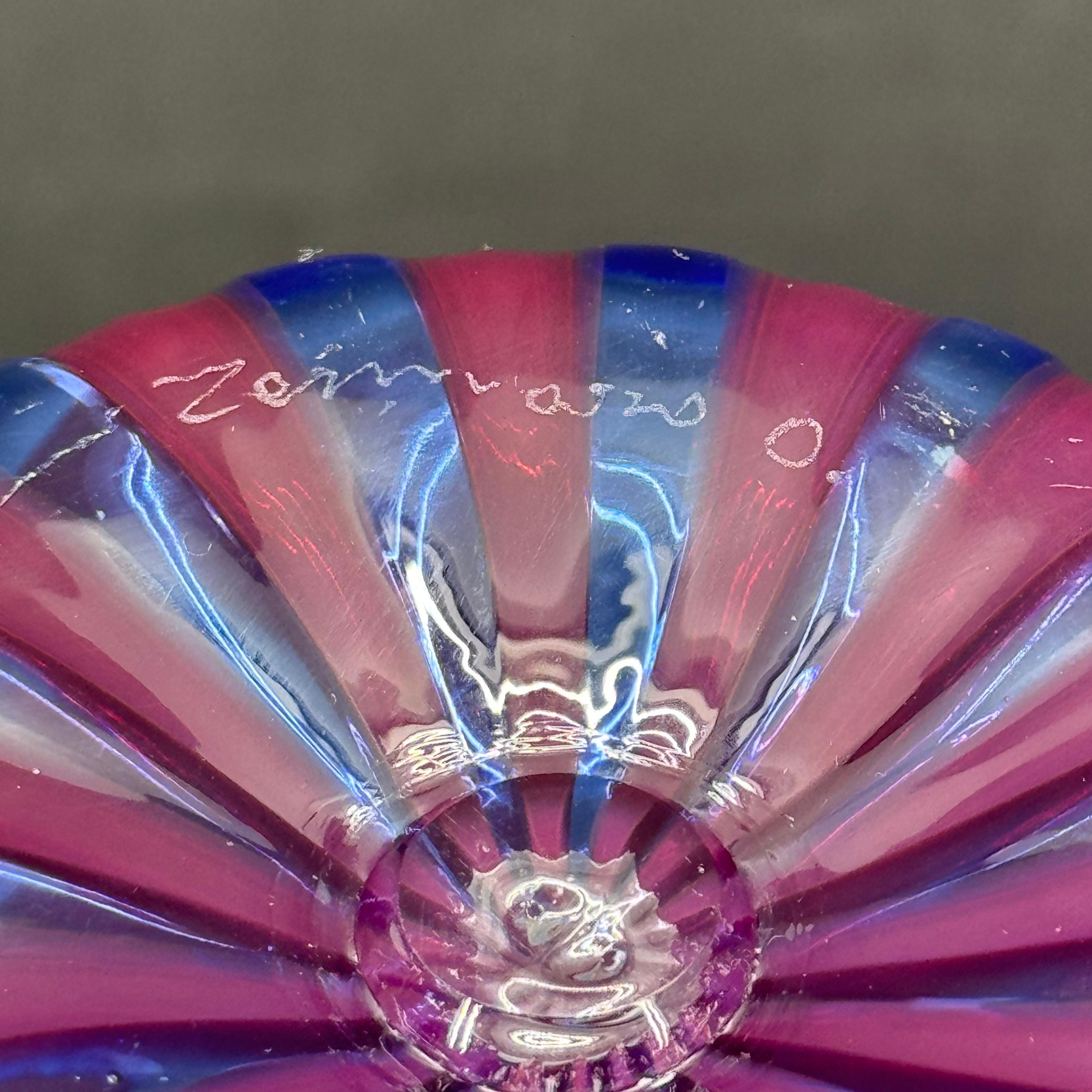 Signed Italian Murano Art Glass Vase, Mid-Century Modern For Sale 10