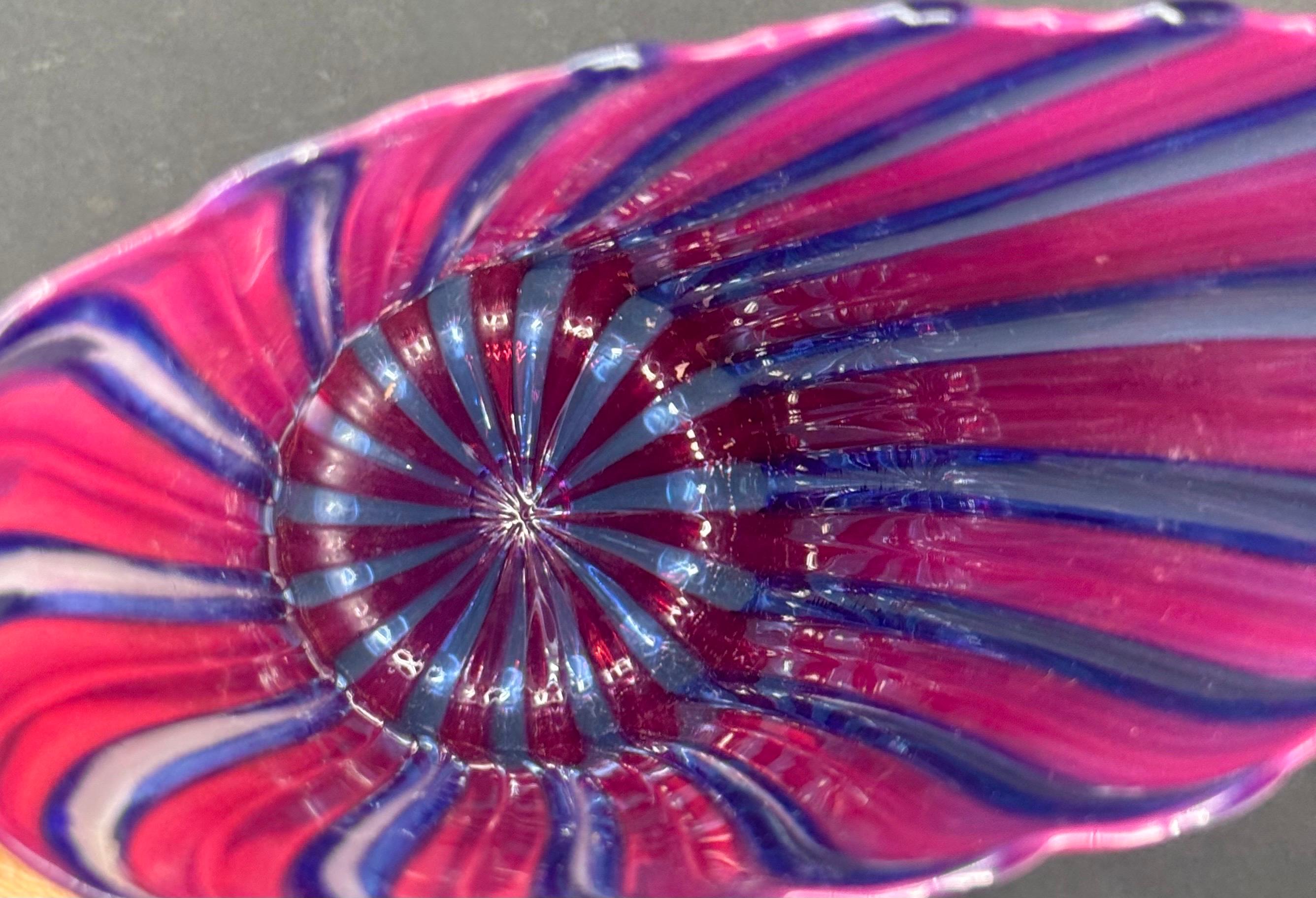 Signed Italian Murano Art Glass Vase, Mid-Century Modern For Sale 12
