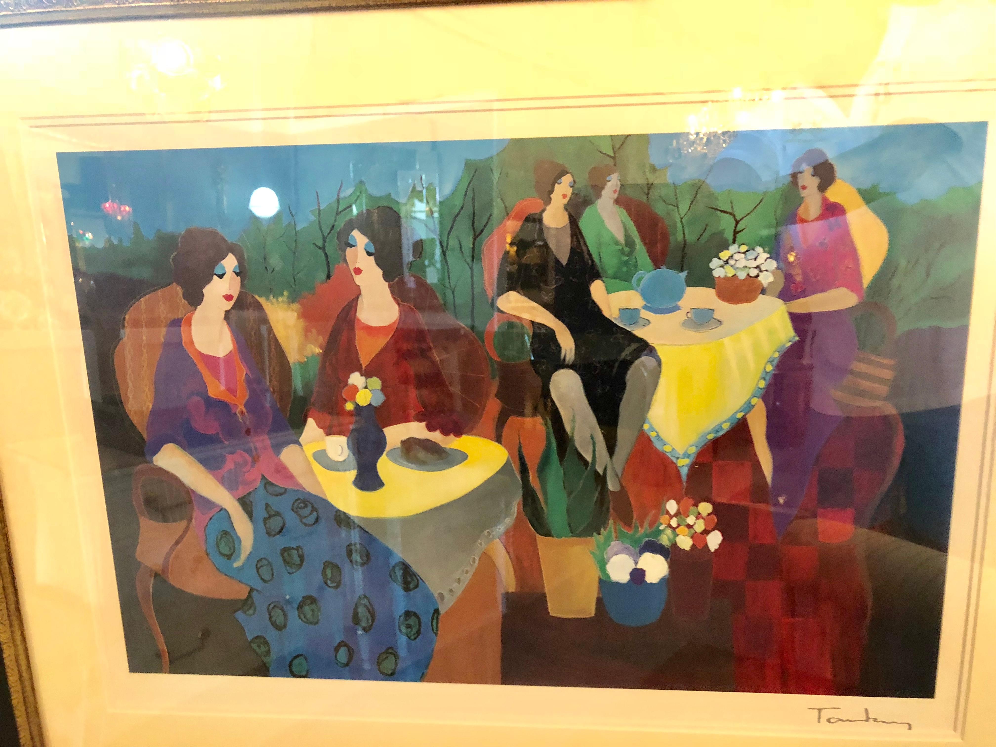 Signed Itzchak Tarkay Seriolithograph Titled 'Morning Social' 5