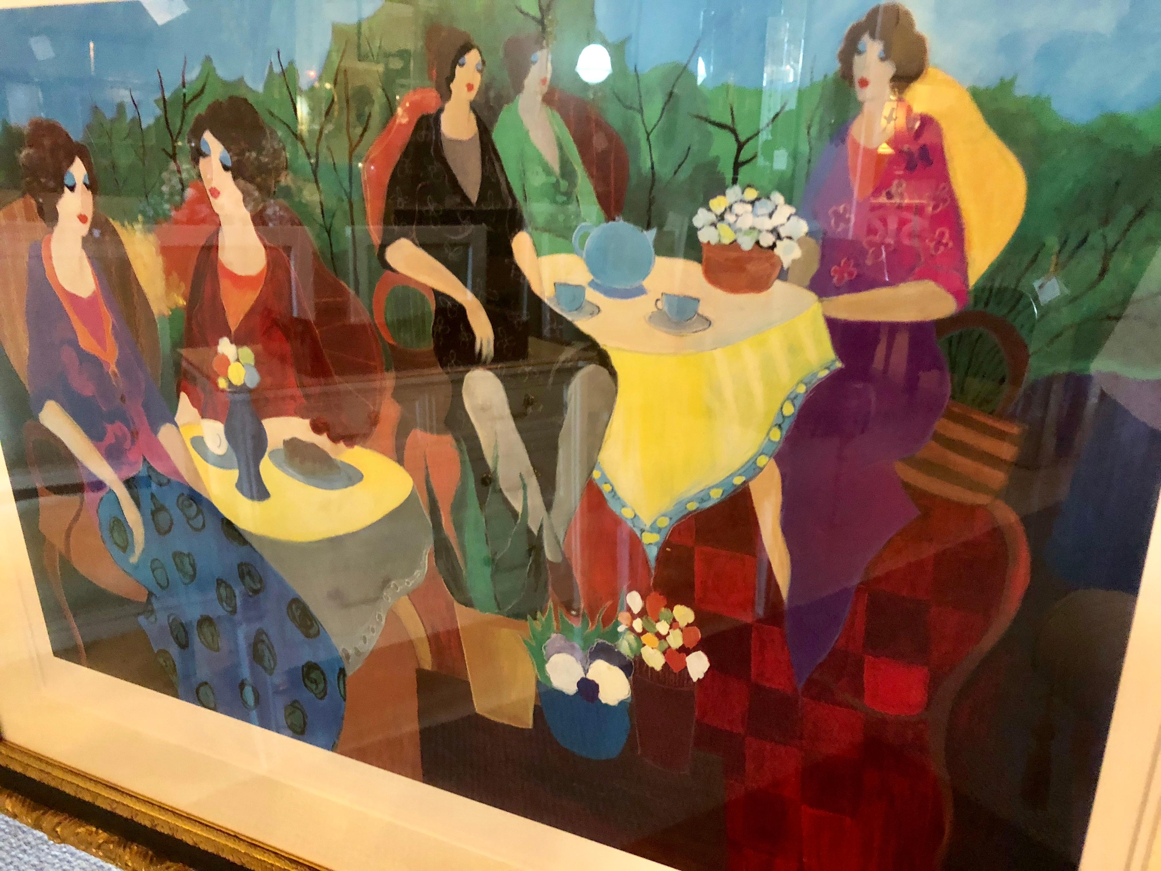 Signed Itzchak Tarkay Seriolithograph Titled 'Morning Social' 6